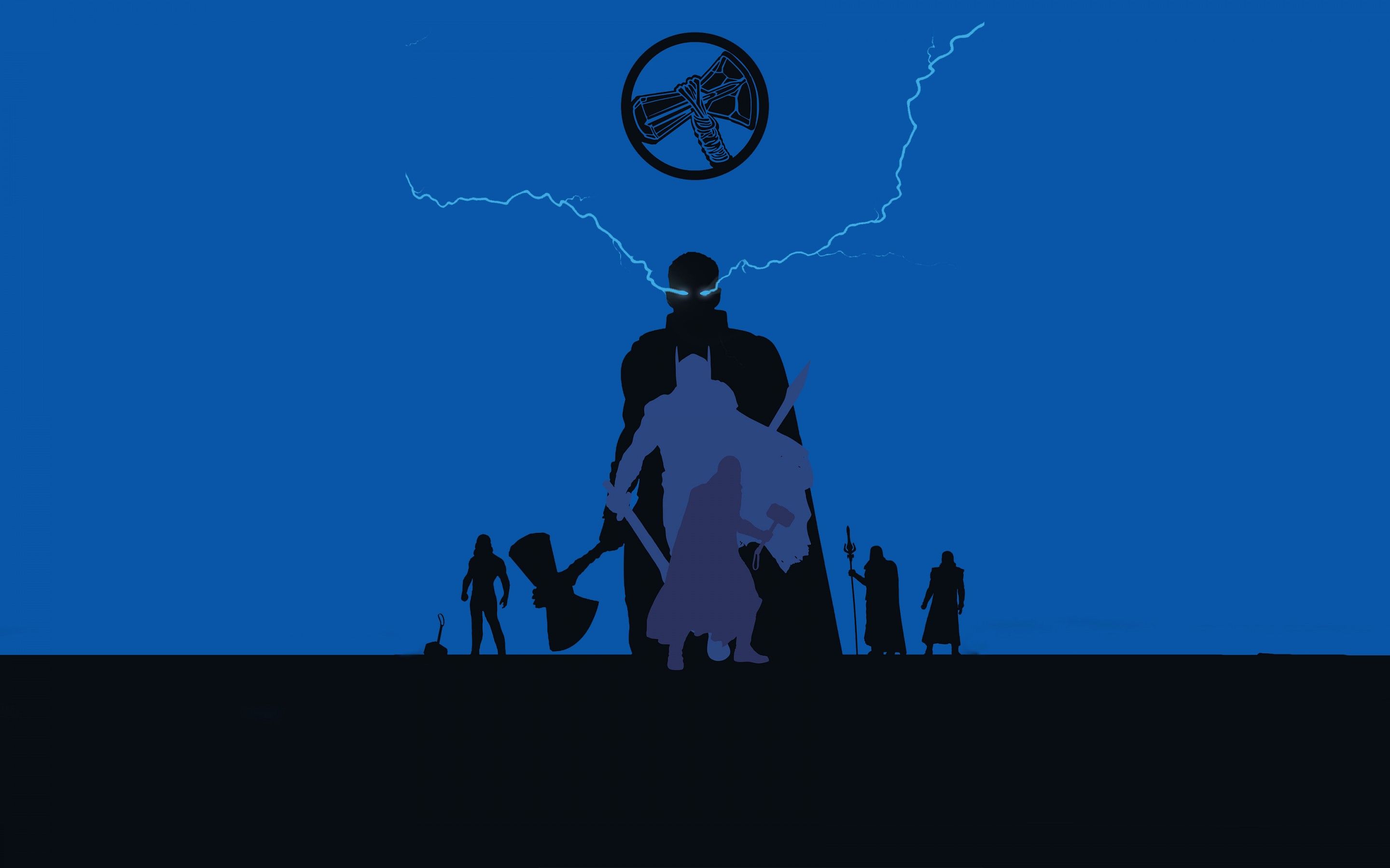 Thor 4K Wallpaper, God of Thunder, Stormbreaker, Minimal art, Marvel Superheroes, Minimal