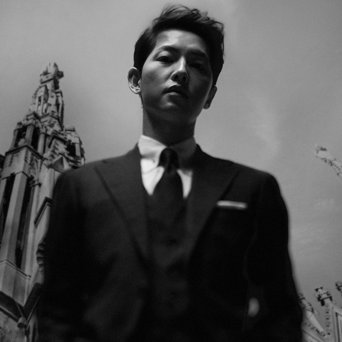 Song Joong Ki is an intimidating presence in the intriguing black and white poster of Vincenzo