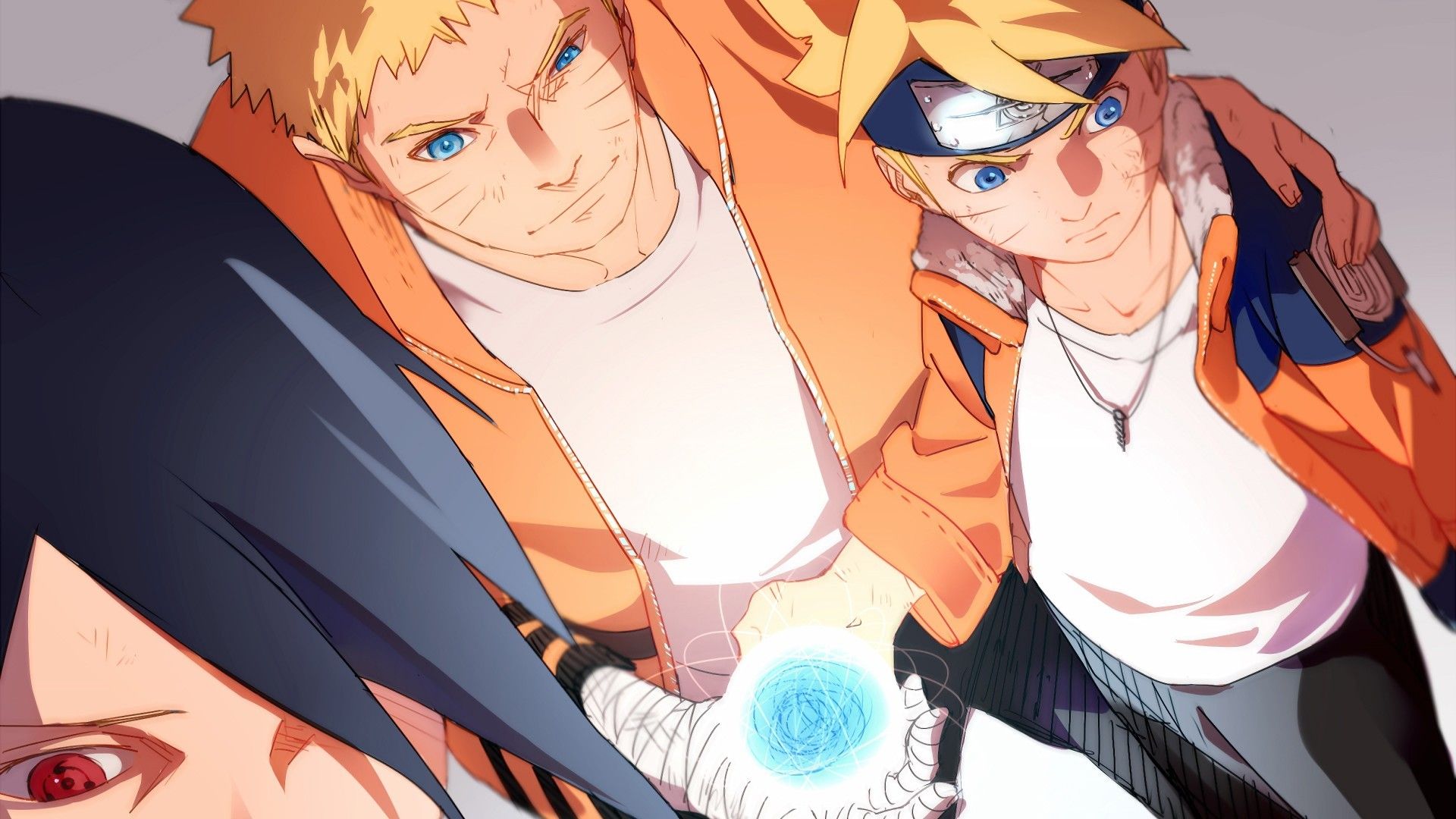 Download 1920x1080 Uzumaki Boruto, Uzumaki Naruto, Uchiha Sasuke, Rasengan Wallpaper for Widescreen