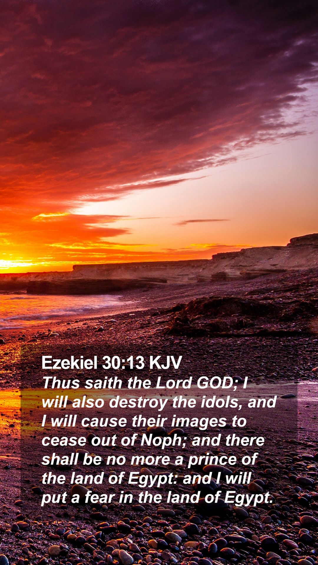 Ezekiel 30:13 KJV Mobile Phone Wallpaper saith the Lord GOD; I will also destroy the