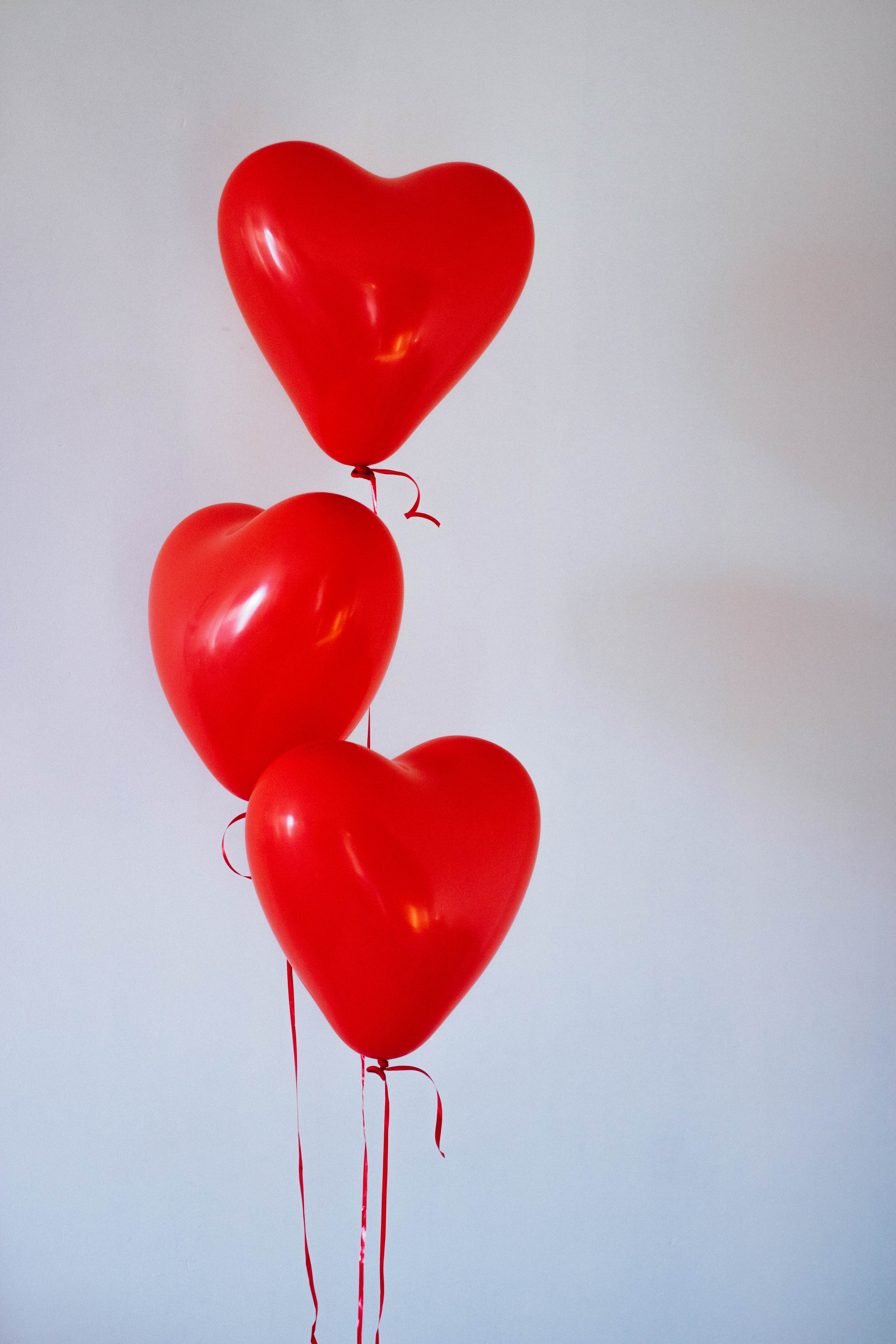 Three Red Heart Balloons · Free