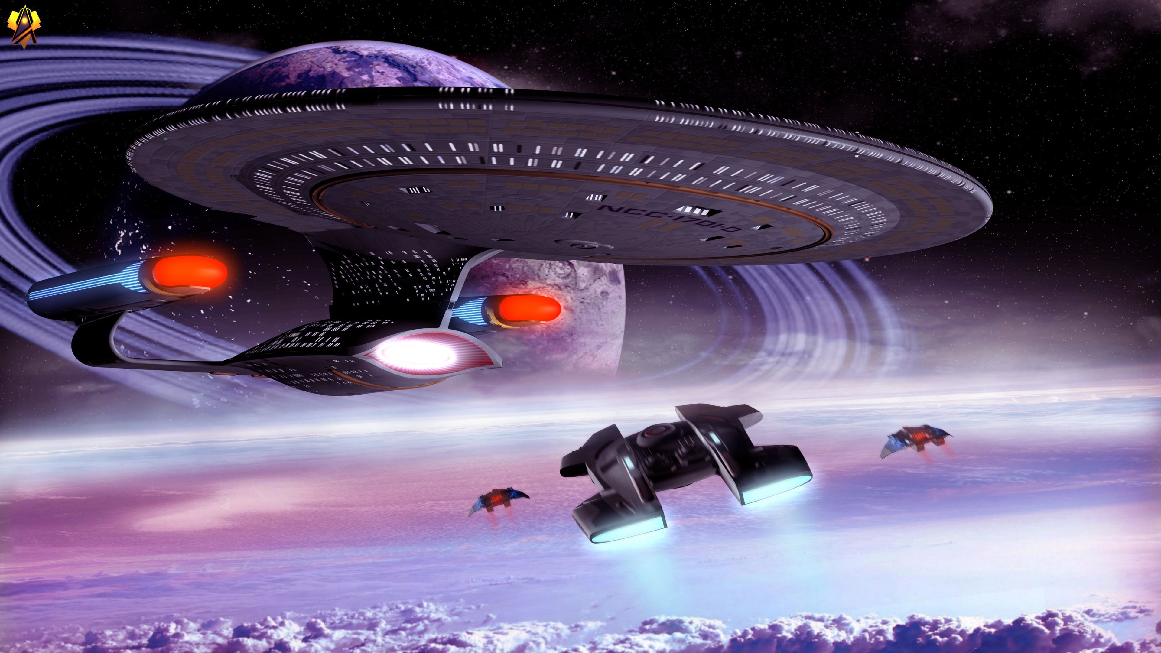 3D CGI Enterprise Planet Space Starship 4K HD Star Trek Wallpaper
