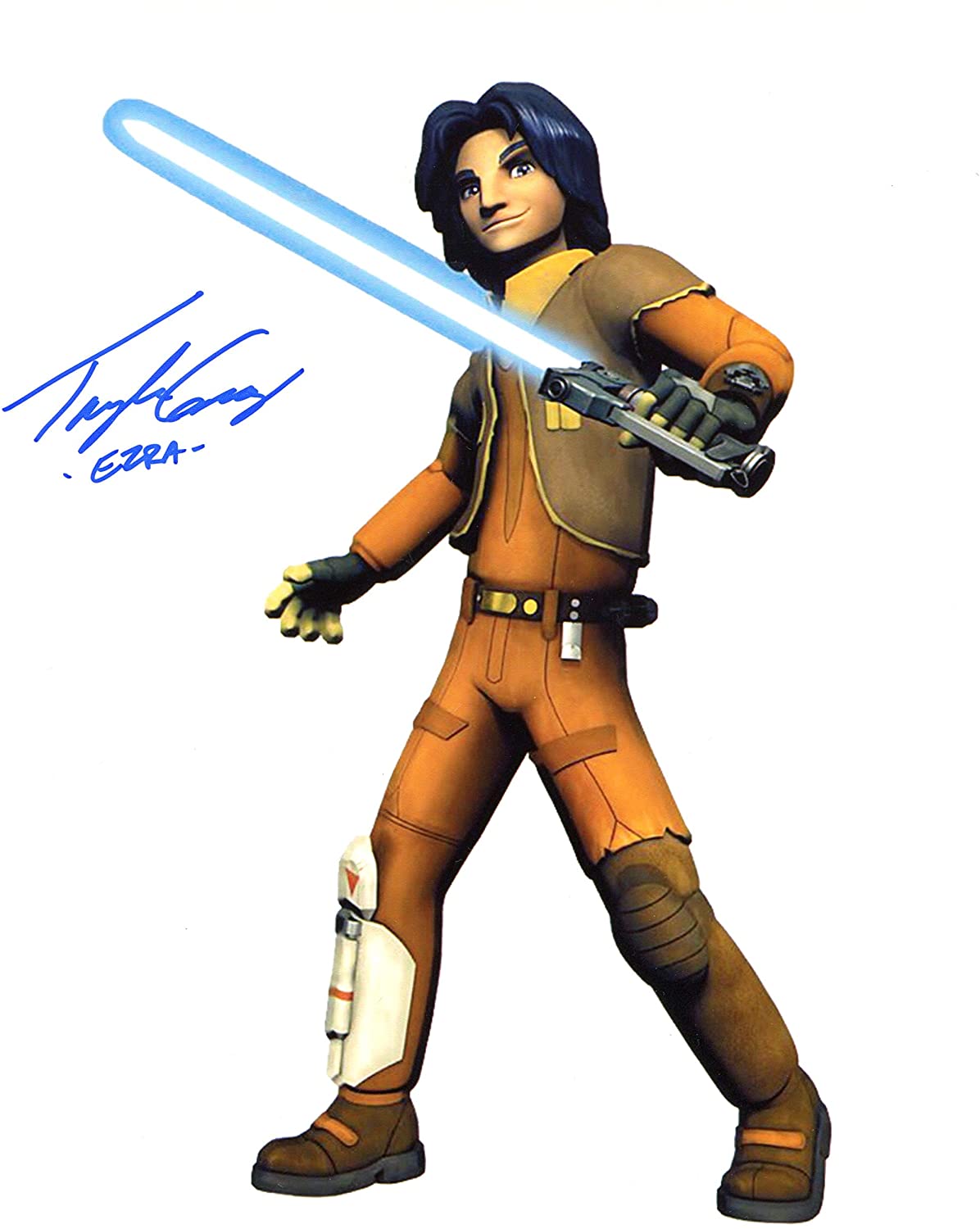 Taylor Gray Signed / Autographed Star wars Rebels wars 8x10 Glossy Photo of Ezra Bridger Includes Starleague Sports Certification, Proof Of signing and Cataloged Number with COA. Entertainment Autograph Original. Ezra