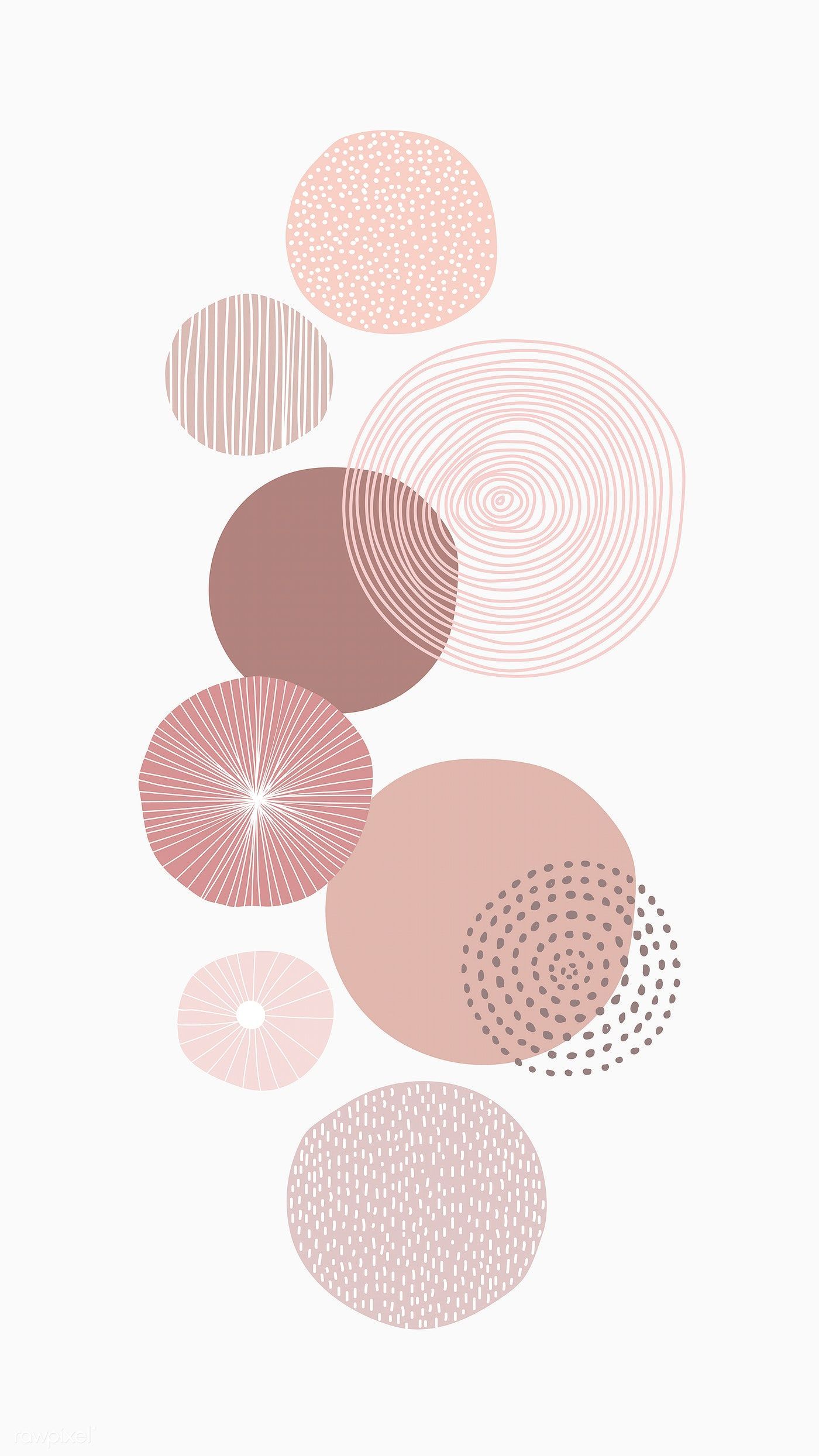 Download premium vector of Pastel pink round patterned background vector. Geometric art prints, Minimalist wallpaper, iPhone background wallpaper