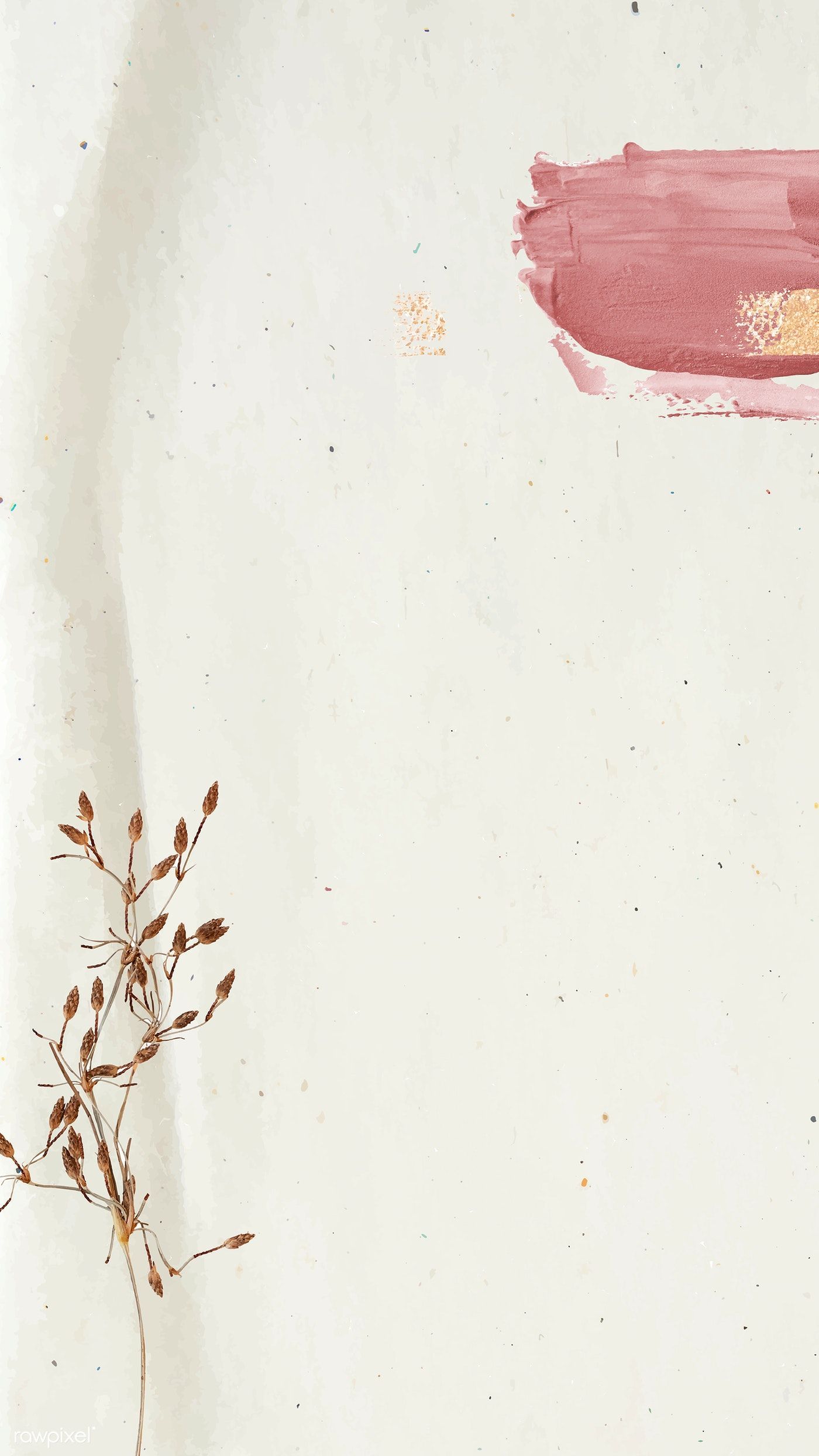 Download premium vector of Floral decorated with pink bush stroke on beige. Flower background wallpaper, Phone wallpaper patterns, Aesthetic iphone wallpaper