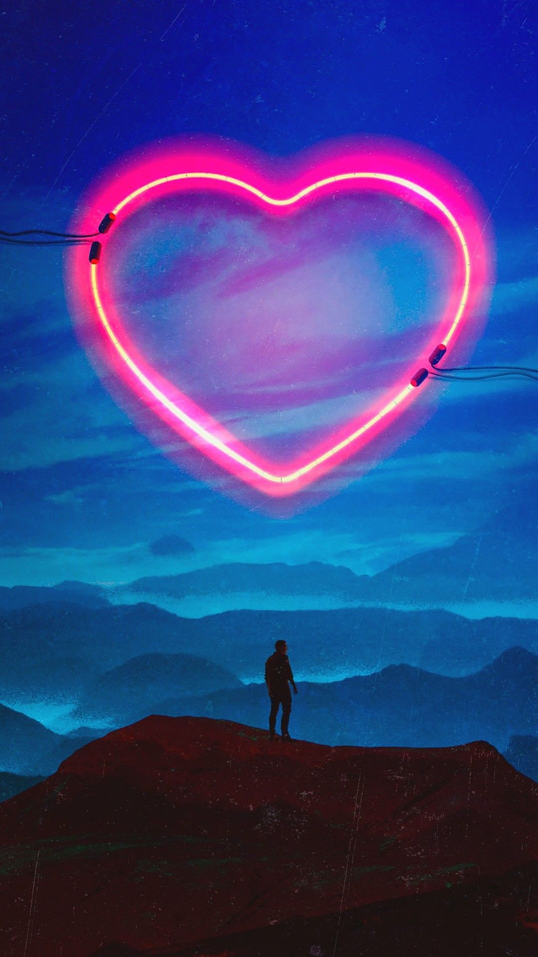Neon Heart Lonely Man Wallpaper 1080X1920. Android wallpaper love, Heart wallpaper hd, Cute mobile wallpaper
