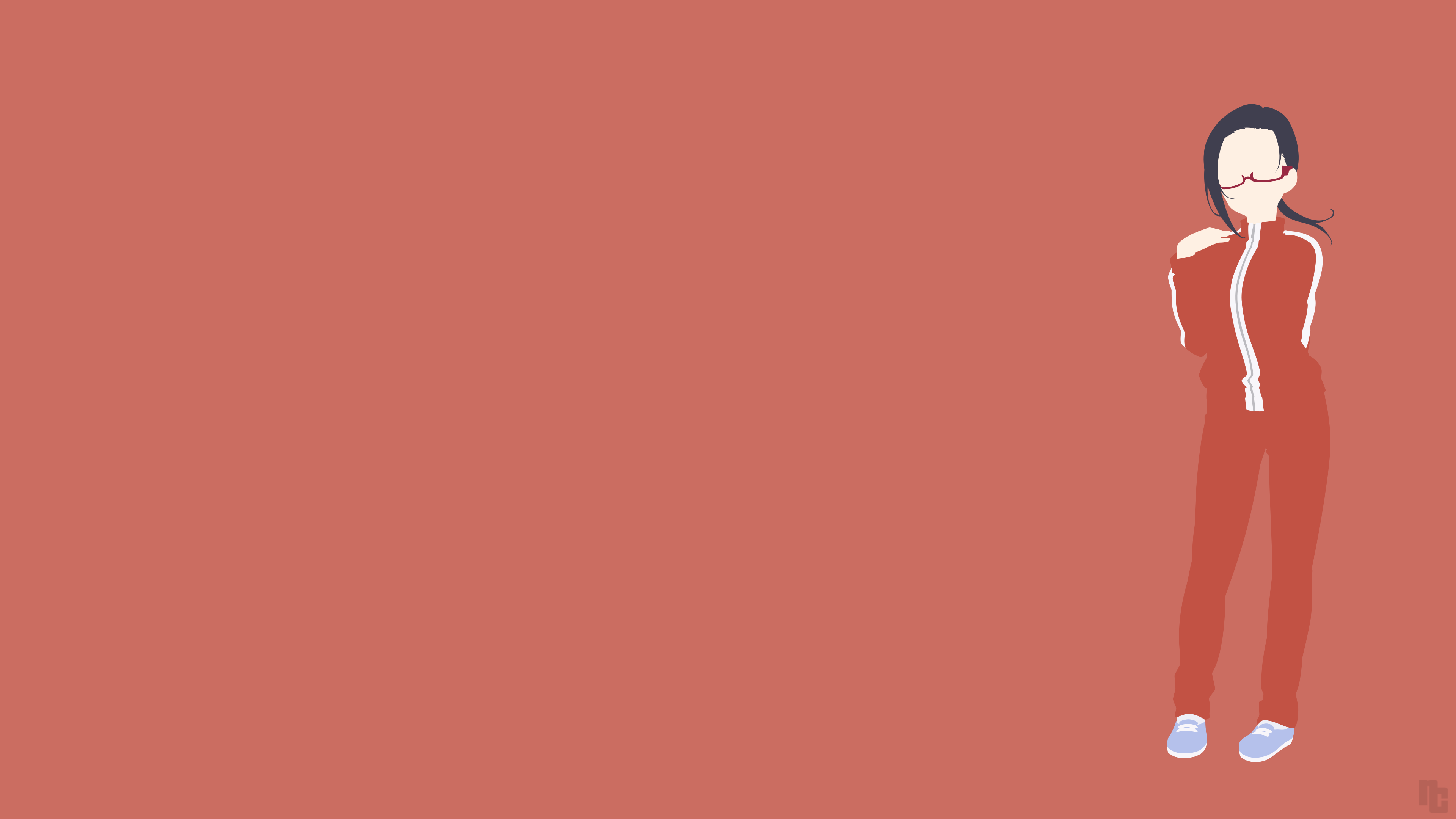 Wallpaper, Demi chan wa Kataritai, Satou Sakie, minimalism, simple background, anime girls 3840x2160