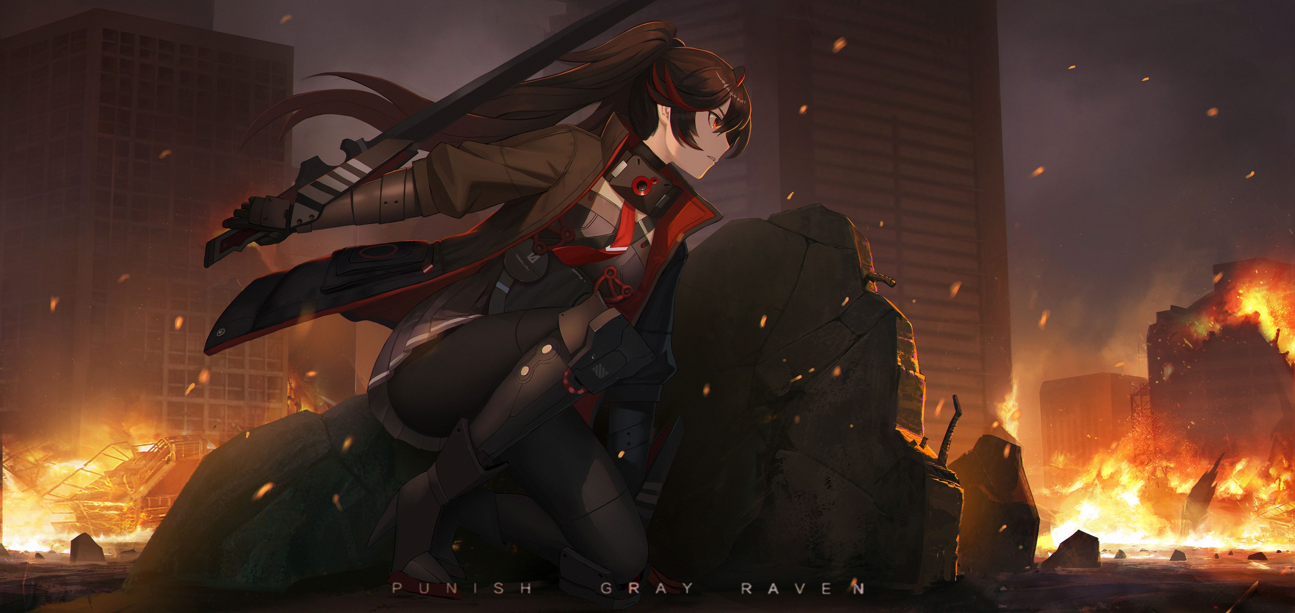 Punishing Gray Raven Anime Girls Girl With Weapon Wallpaper:4222x2000