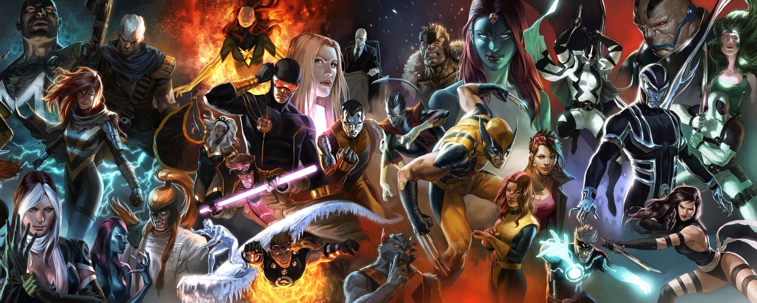 comics, Marvel Comics, Wolverine, Cyclops, Nightcrawler, Beast (character), Rogue (character), Jean Grey, Storm (character), Gambit, Jubilee, Superhero, Superheroines Wallpaper HD / Desktop and Mobile Background