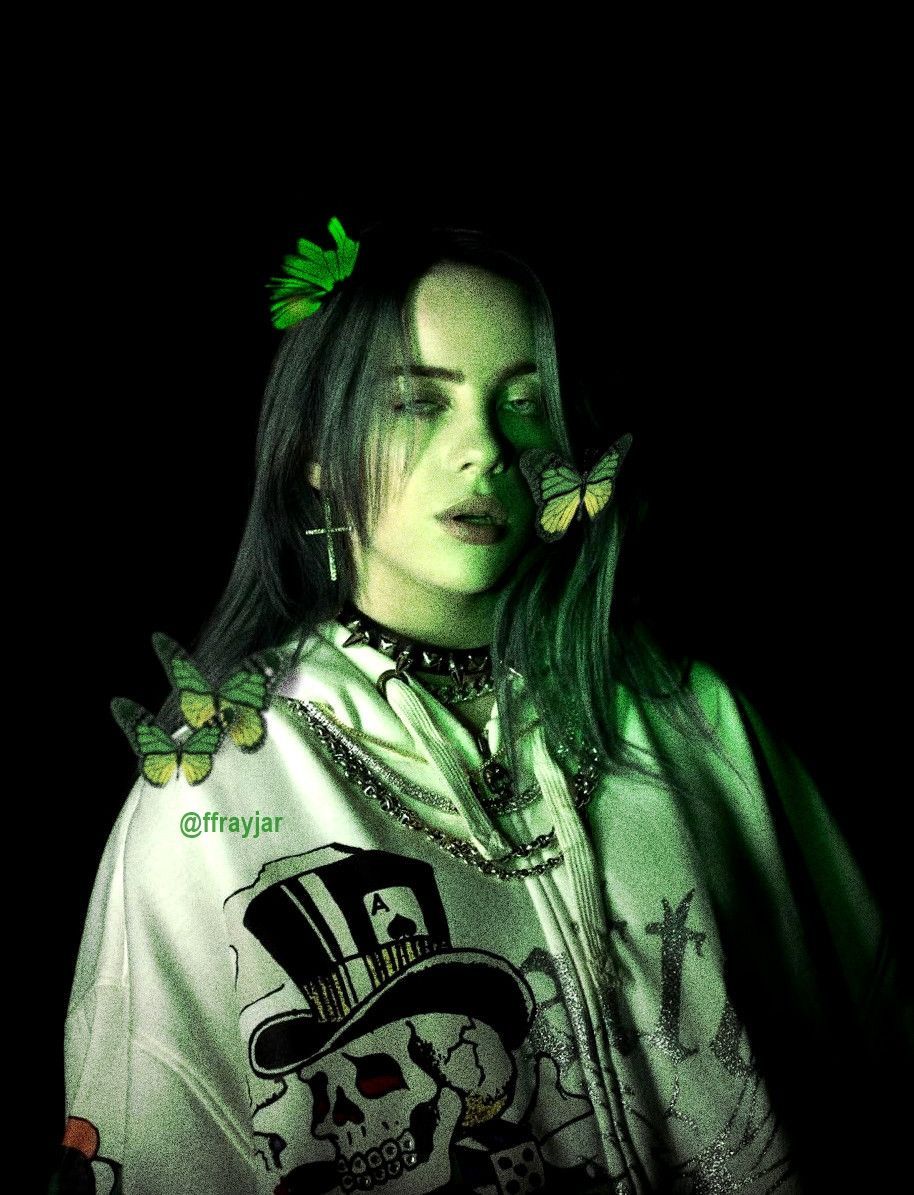 Billie Eilish. Dark green aesthetic, Billie eilish, Bad girl wallpaper
