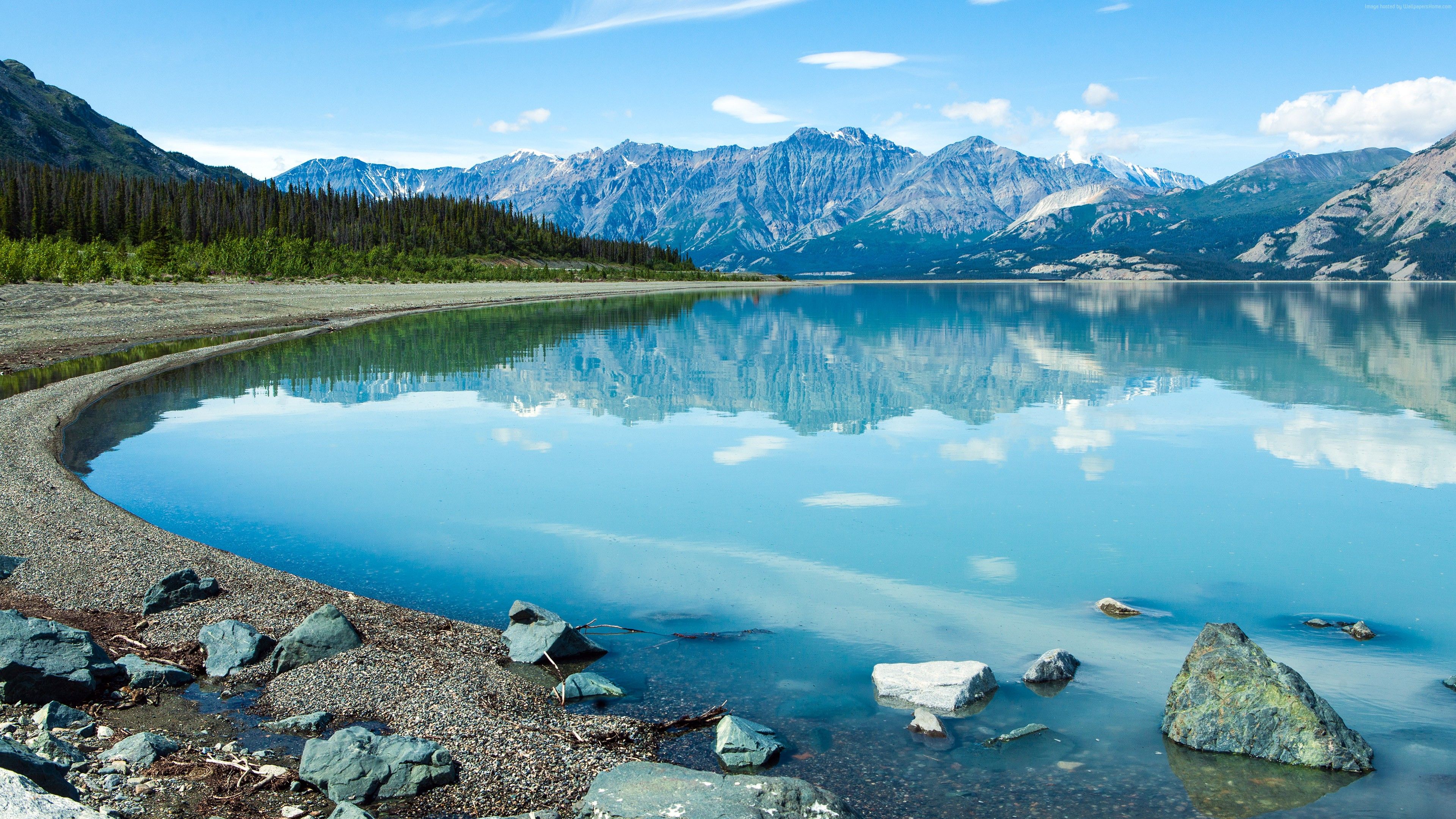 #Mountain, #Kluane Lake, k wallpaper, #Yukon, #Landscape, k, #Canada. Mocah HD Wallpaper