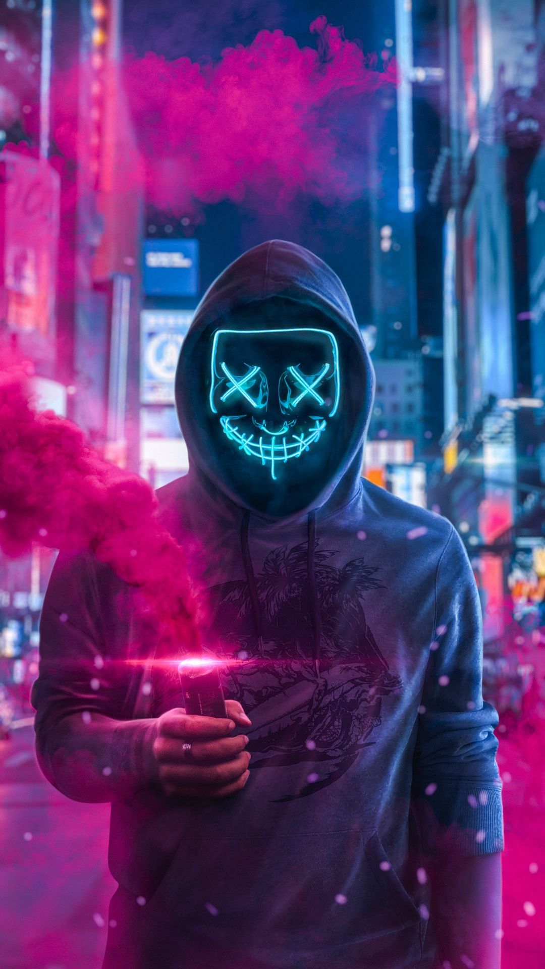 Neon Haker Mask Blue