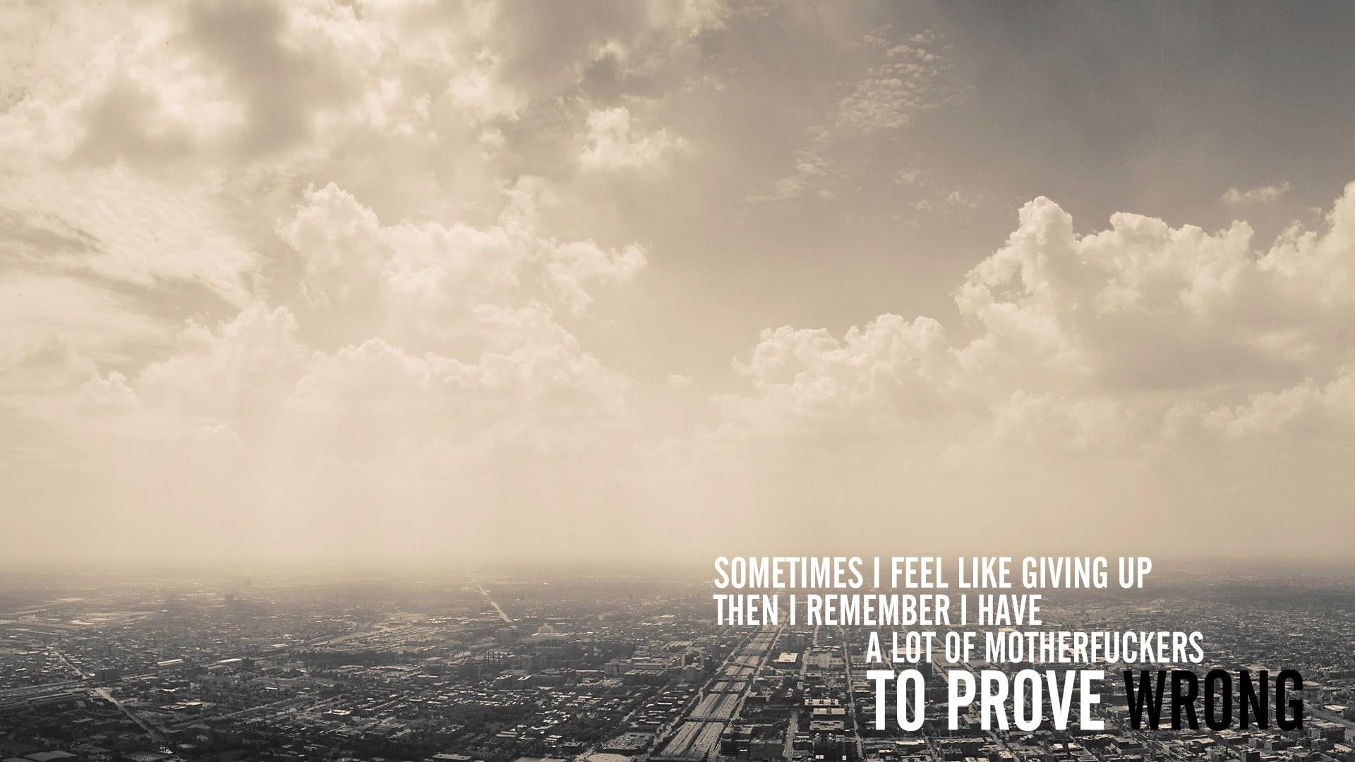Wallpaper city buildings with text overlay, bird's eye vie city quote text overlay • Wallpaper For You HD Wallpaper For Desktop & Mobile