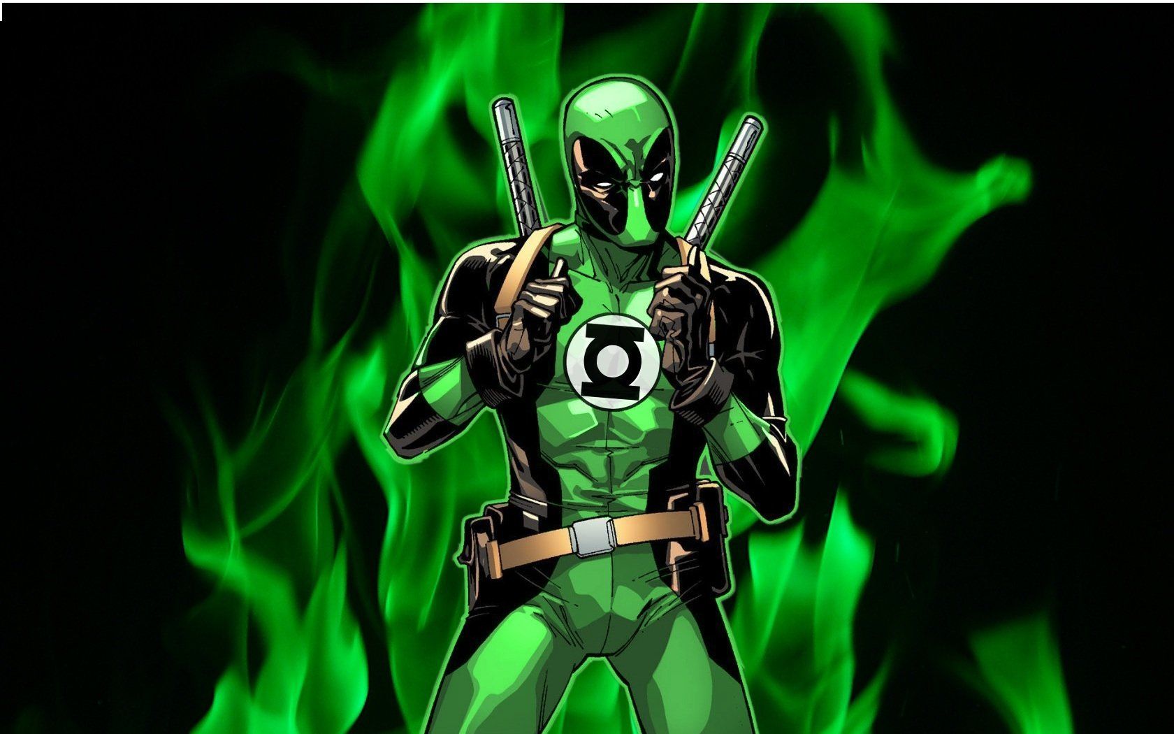 Green Lantern Dc Comics Superhero Deadpool Wallpaper Mixed With Green Lantern HD Wallpaper
