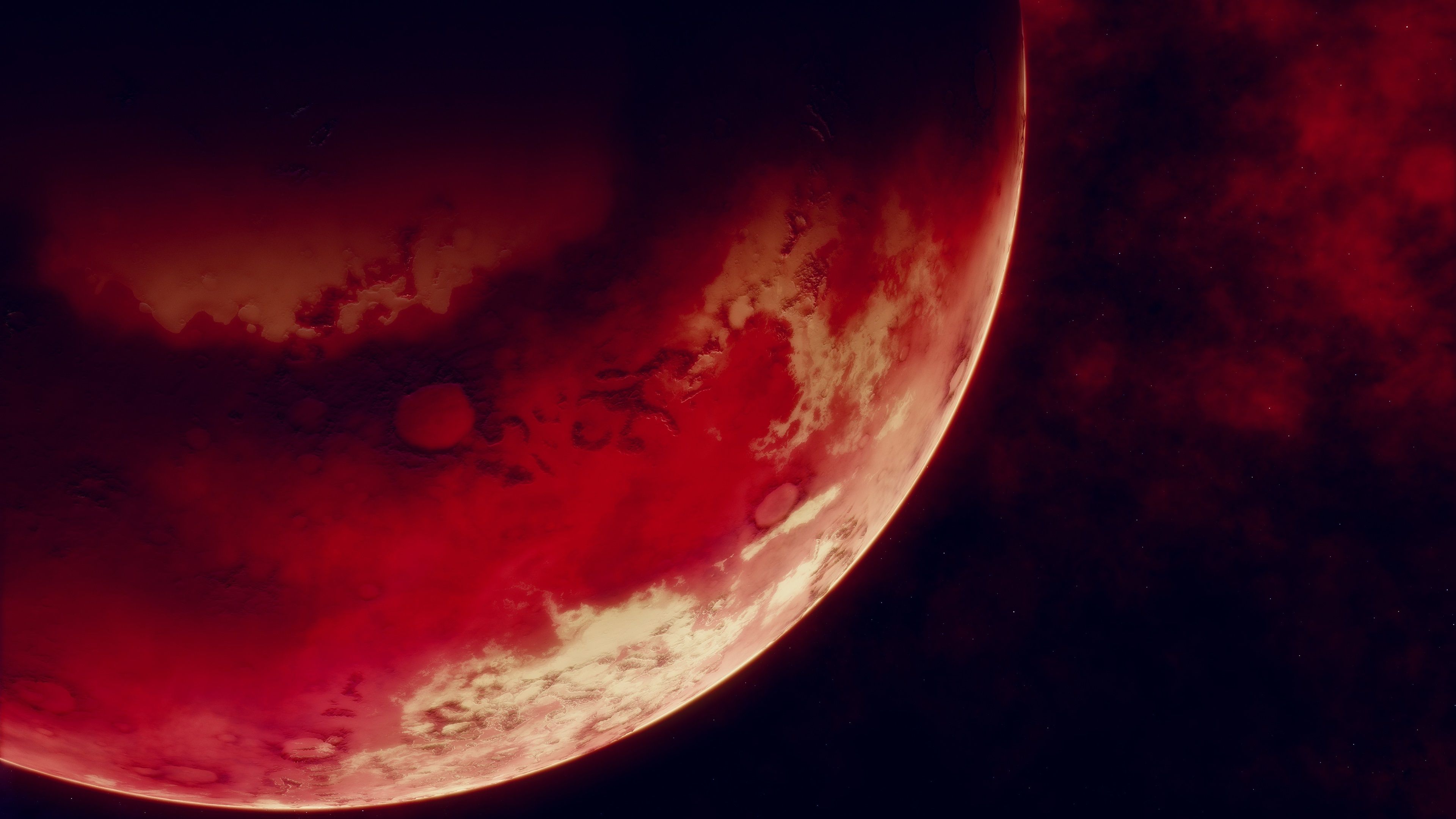 Wallpaper Red planet, space, black background 3840x2160 UHD 4K Picture, Image