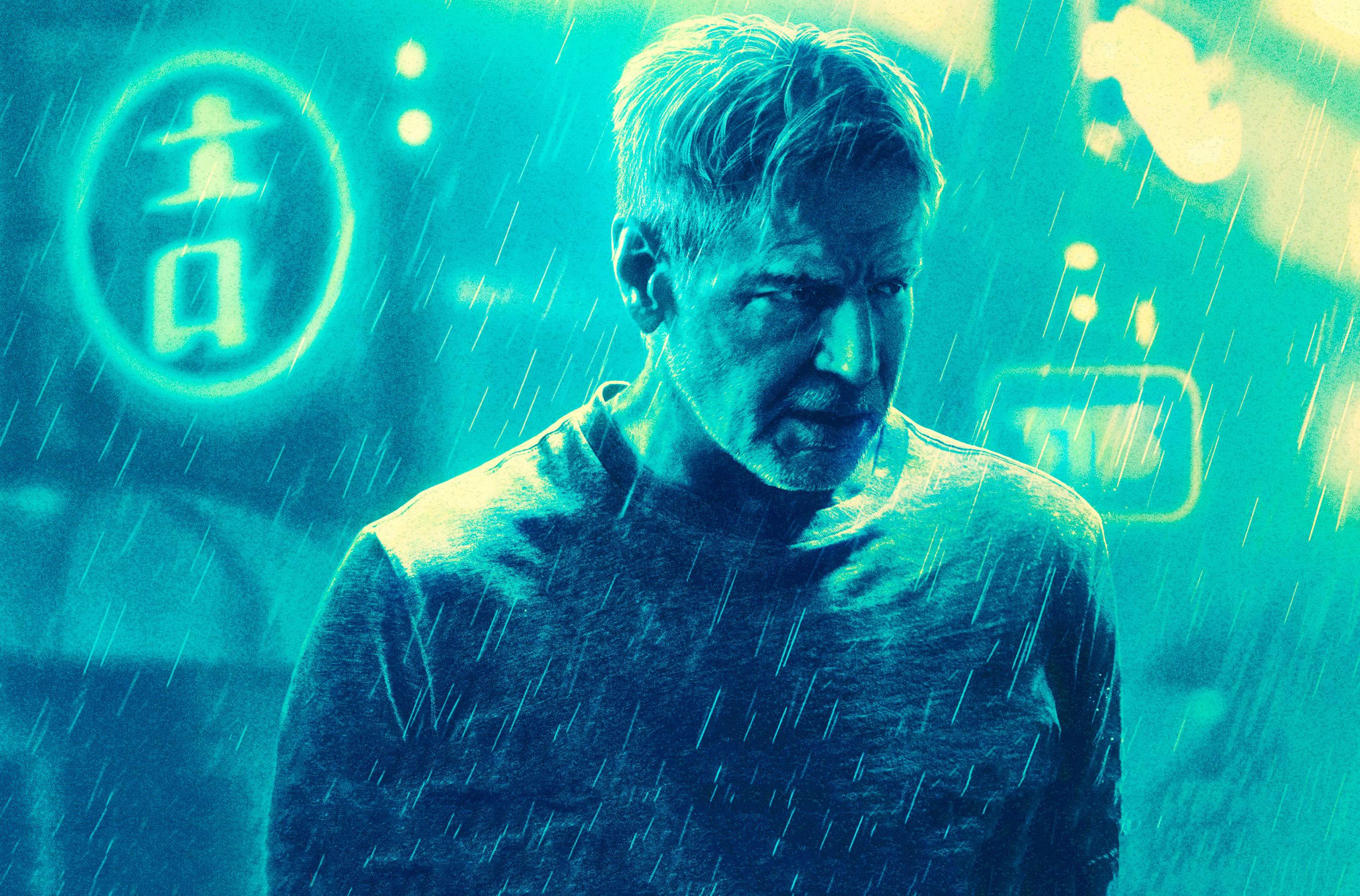 Wallpapers : blade runner 2049, Harrison Ford, movies, Blade Runner, men, rain, neon 2691x1774