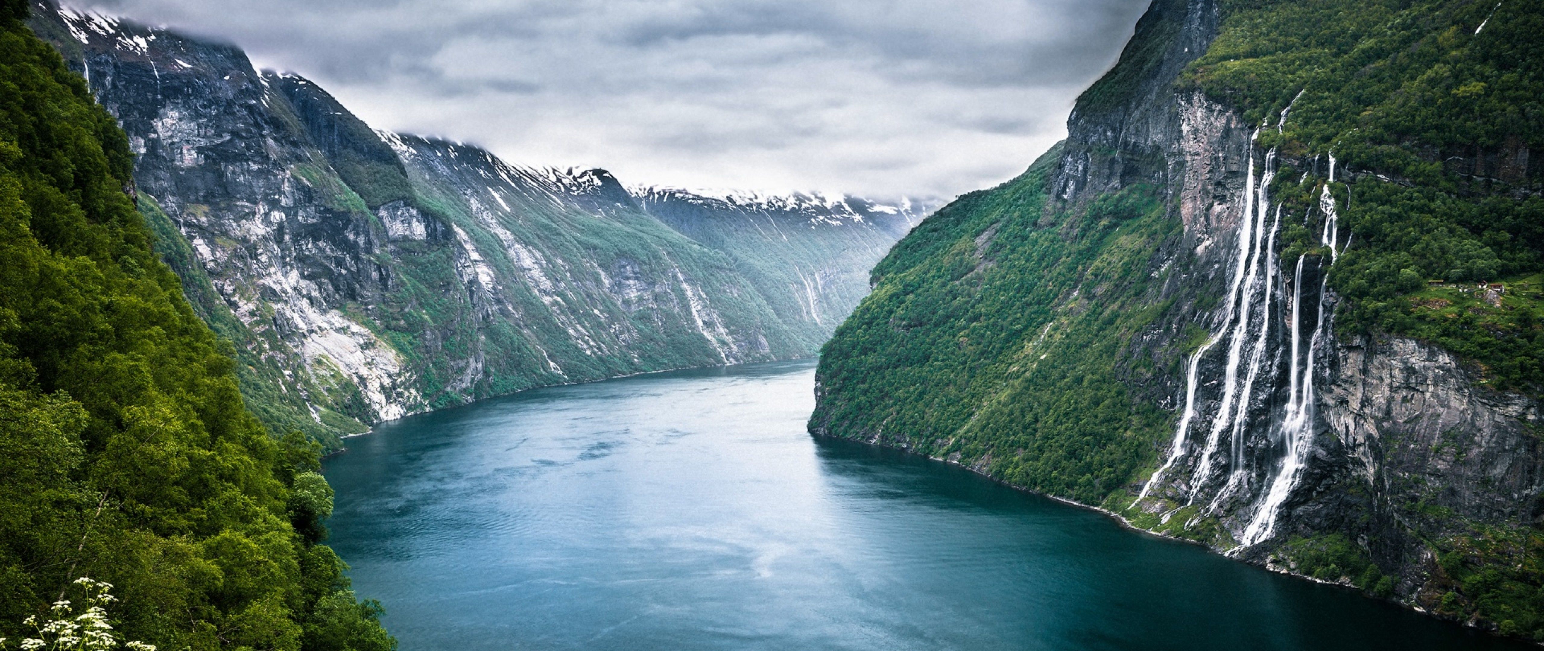 River and Mountains 4K Ultra HD Wide TV