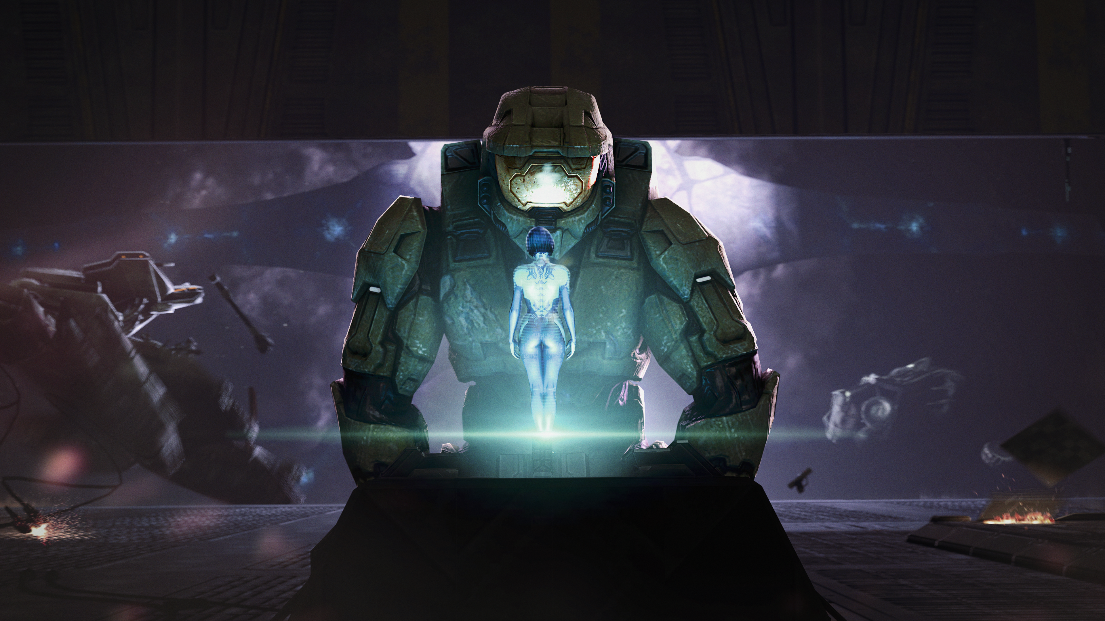 Made a 4K wallpaper based on my favourite shot from Halo 3