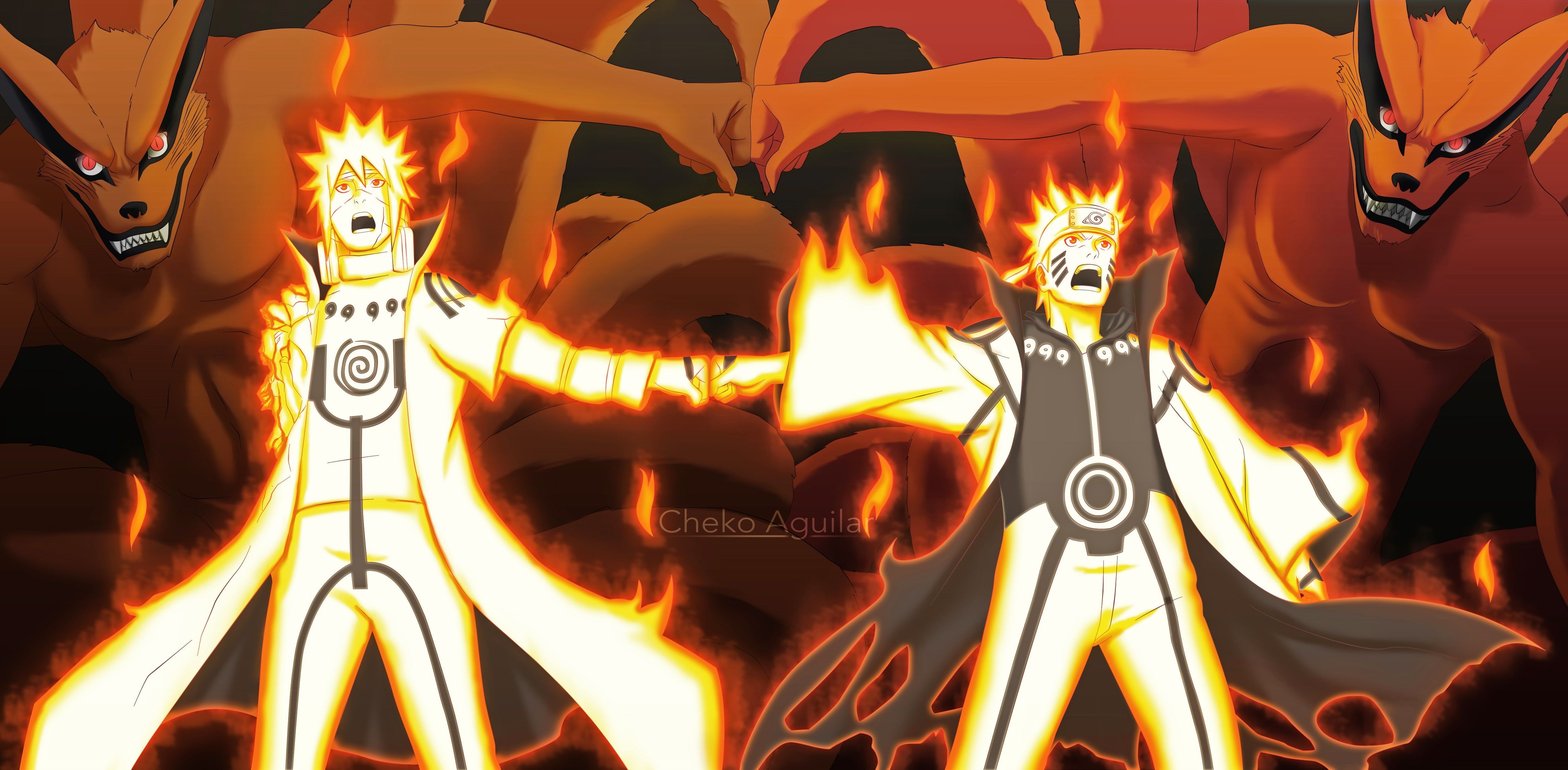 Anime #Naruto Kurama (Naruto) Minato Namikaze Naruto Uzumaki K #wallpaper #hdwallpaper #desktop. Kurama naruto, Ideas de fondos de pantalla, Naruto anime