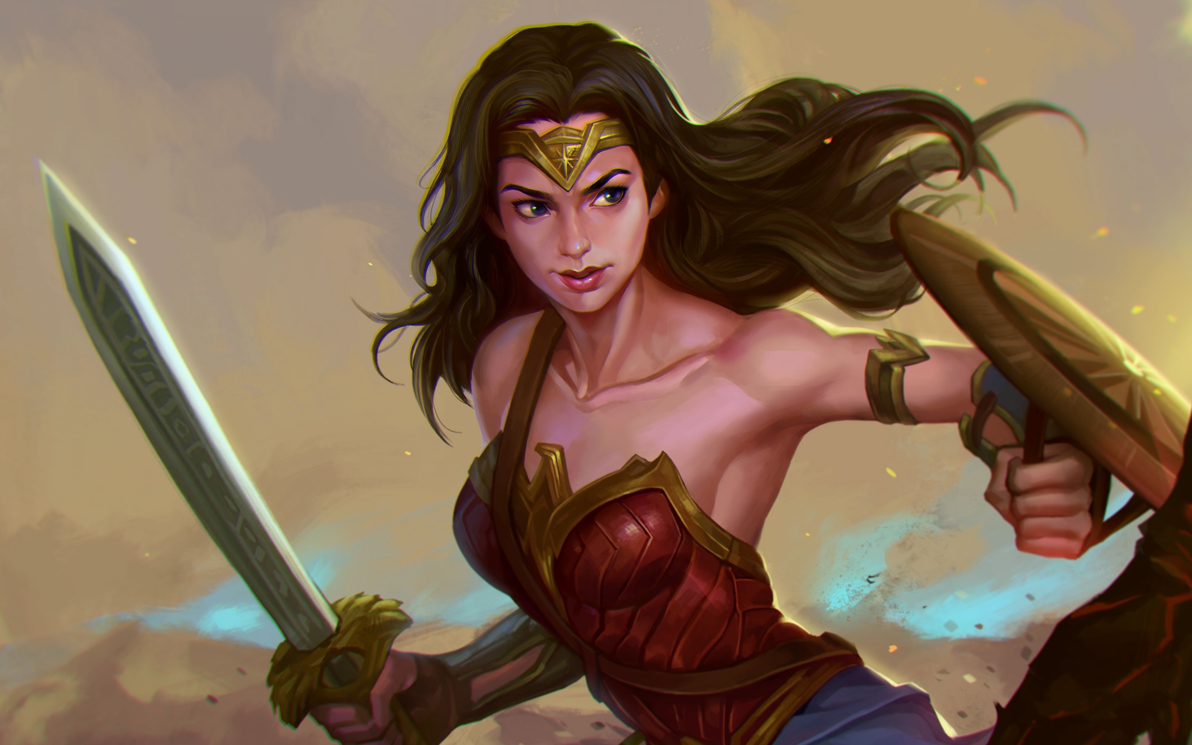 Download 3840x2400 wallpaper superhero, dc comics, wonder woman, 4k, ultra HD 16:10, widescreen, 3840x2400 HD image, background, 19391