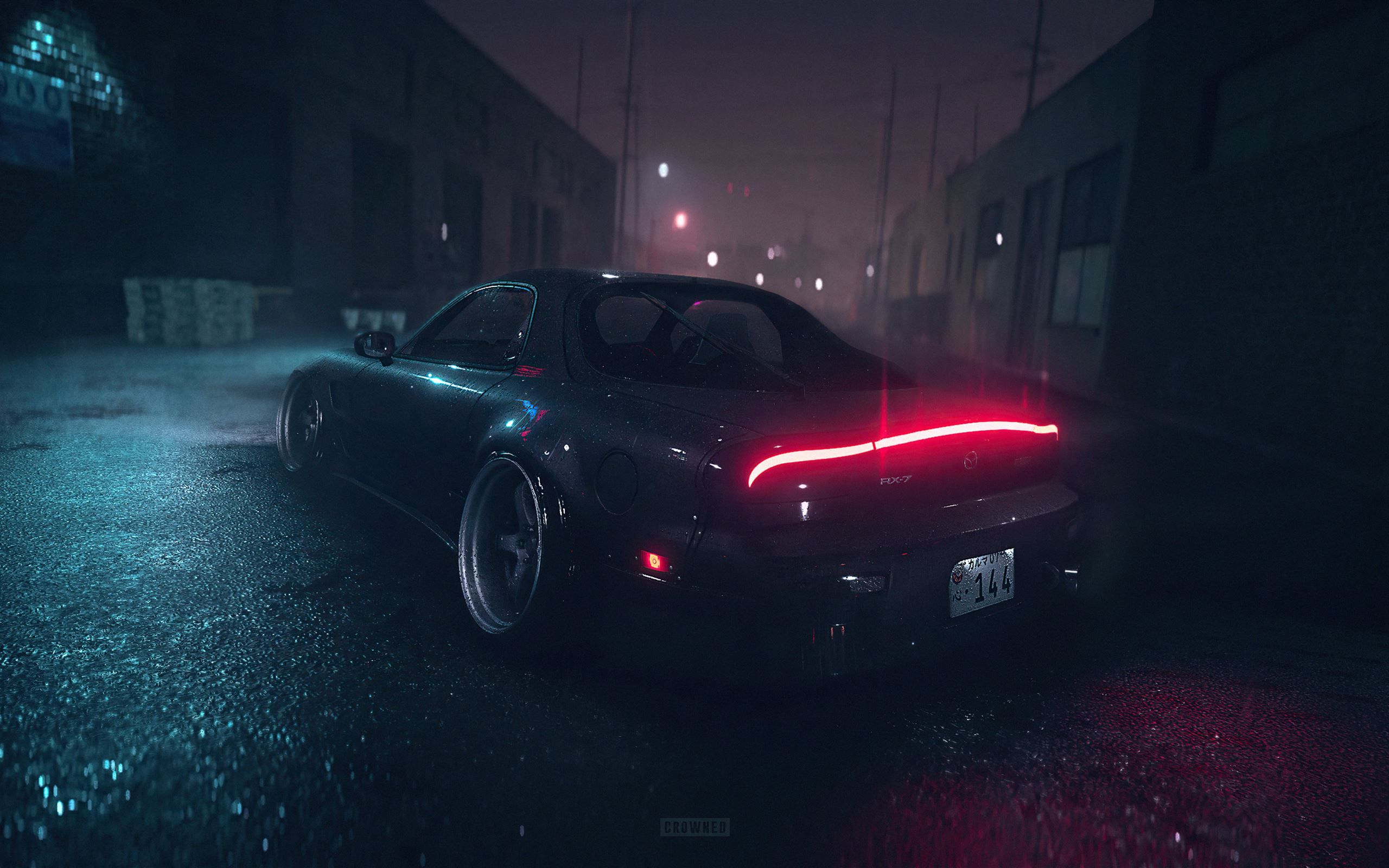 mazda rx7 need for speed rain 4k MacBook Air Wallpaper Download