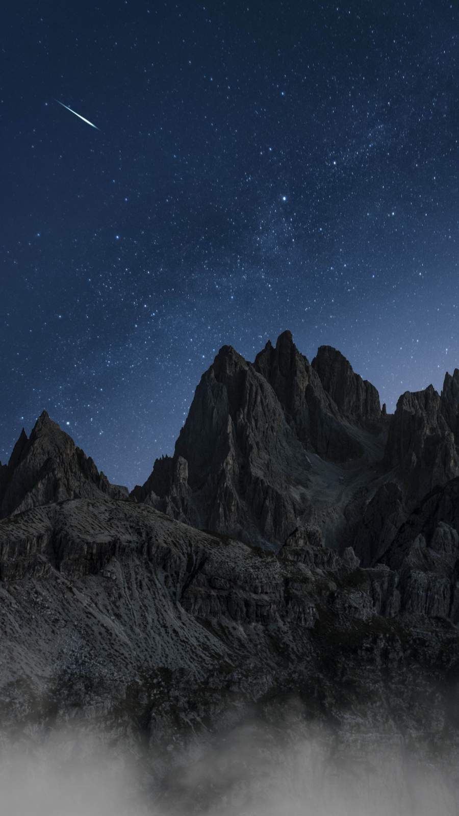 Black Mountains Starry Sky Wallpaper 4K of Wallpaper for Andriod