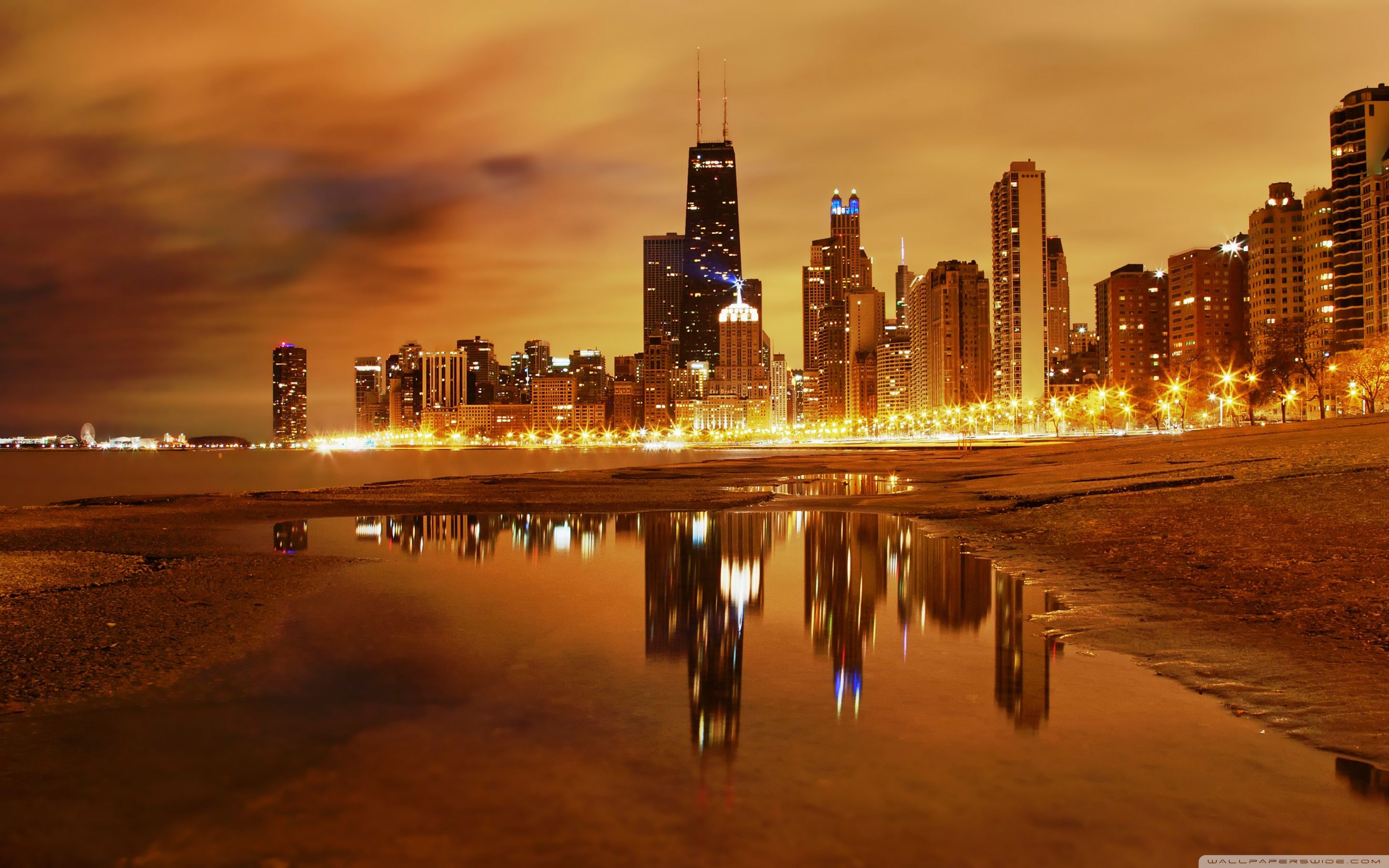 Chicago Late Evening Ultra HD Desktop Background Wallpaper for 4K UHD TV, Widescreen & UltraWide Desktop & Laptop, Multi Display, Dual Monitor, Tablet