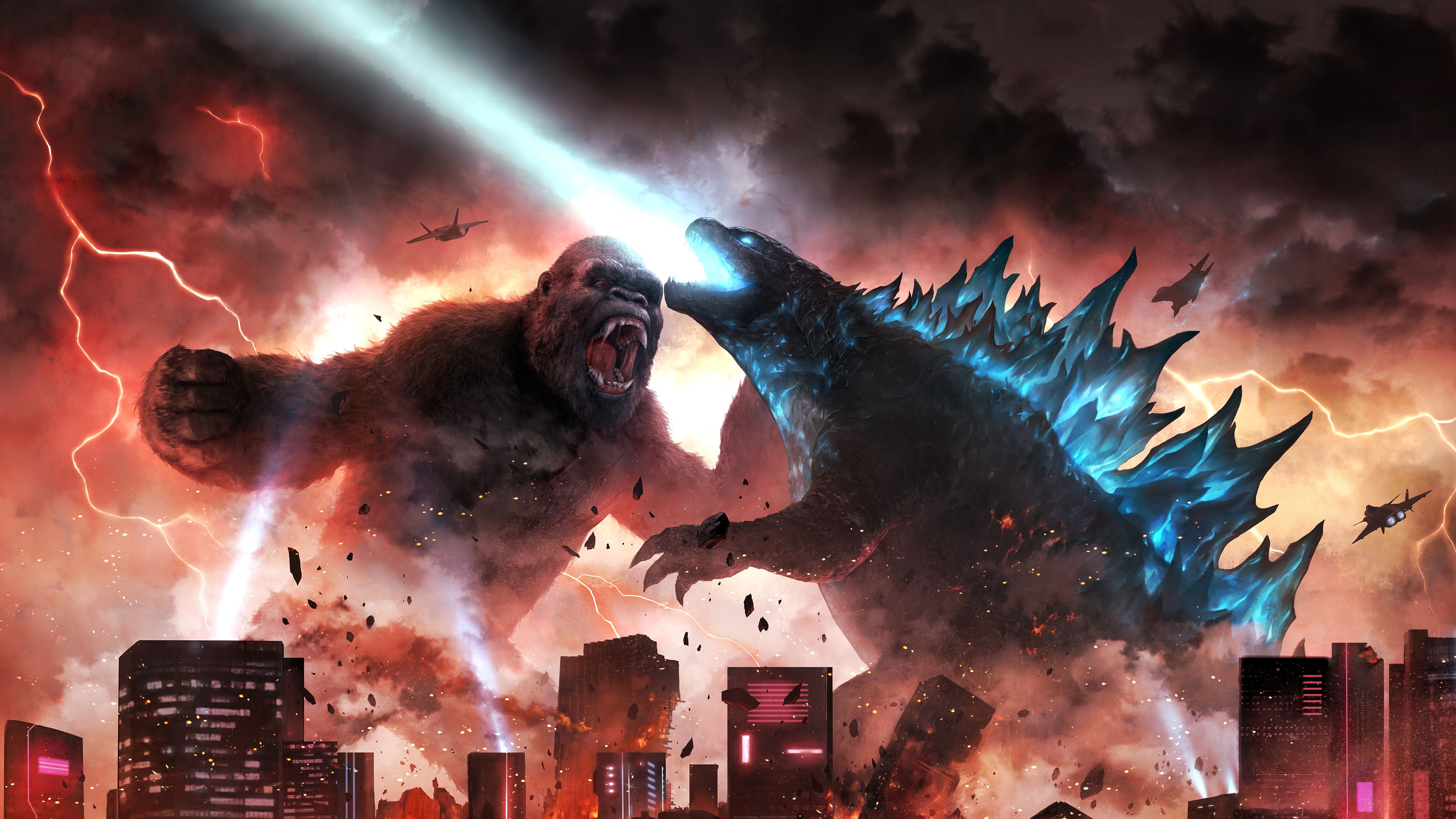 Godzilla Kong 4K HD Godzilla vs. Kong Wallpaper