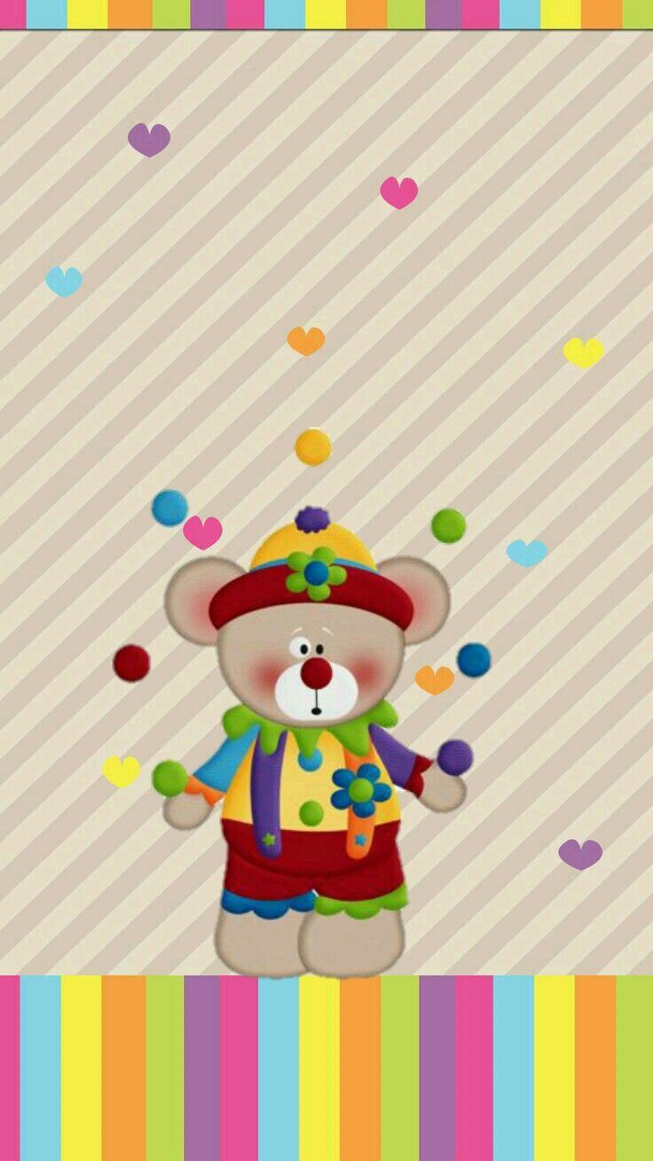 Bear Clown Wallpaper. Wallpaper bonitos, Ideias de papel de parede, Fofinhos