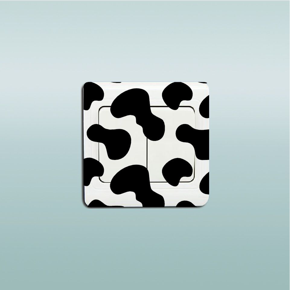 Cow 2 Creative Cow Print Switch Sticker Cartoon Animal Vinyl Wall Stickers for Kids Room Home Wallpaper. Wallpaper