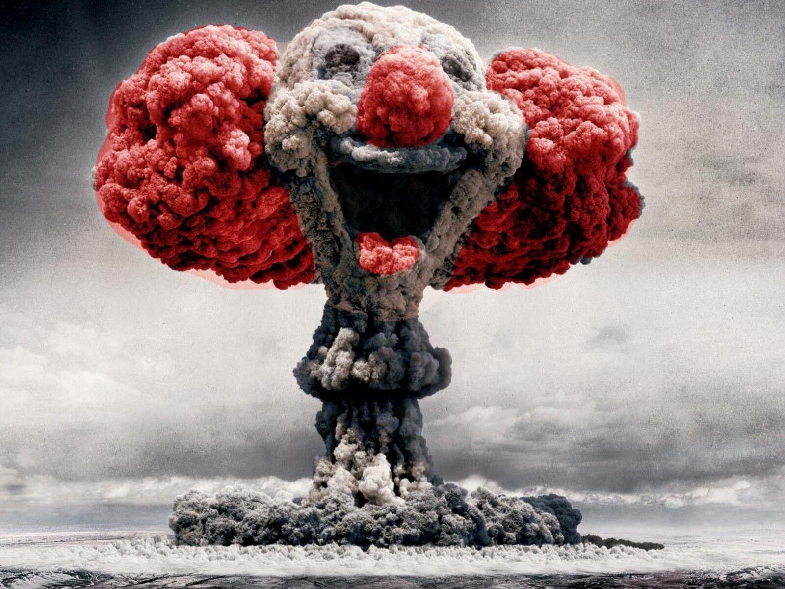 Clown Mushroom Cloud Art 1600x1200 Resolution HD 4k Wallpaper, Image, Background, Photo and Picture