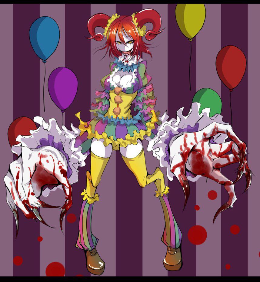 Clown Girl. Clown illustration, Anime, Creepy clown