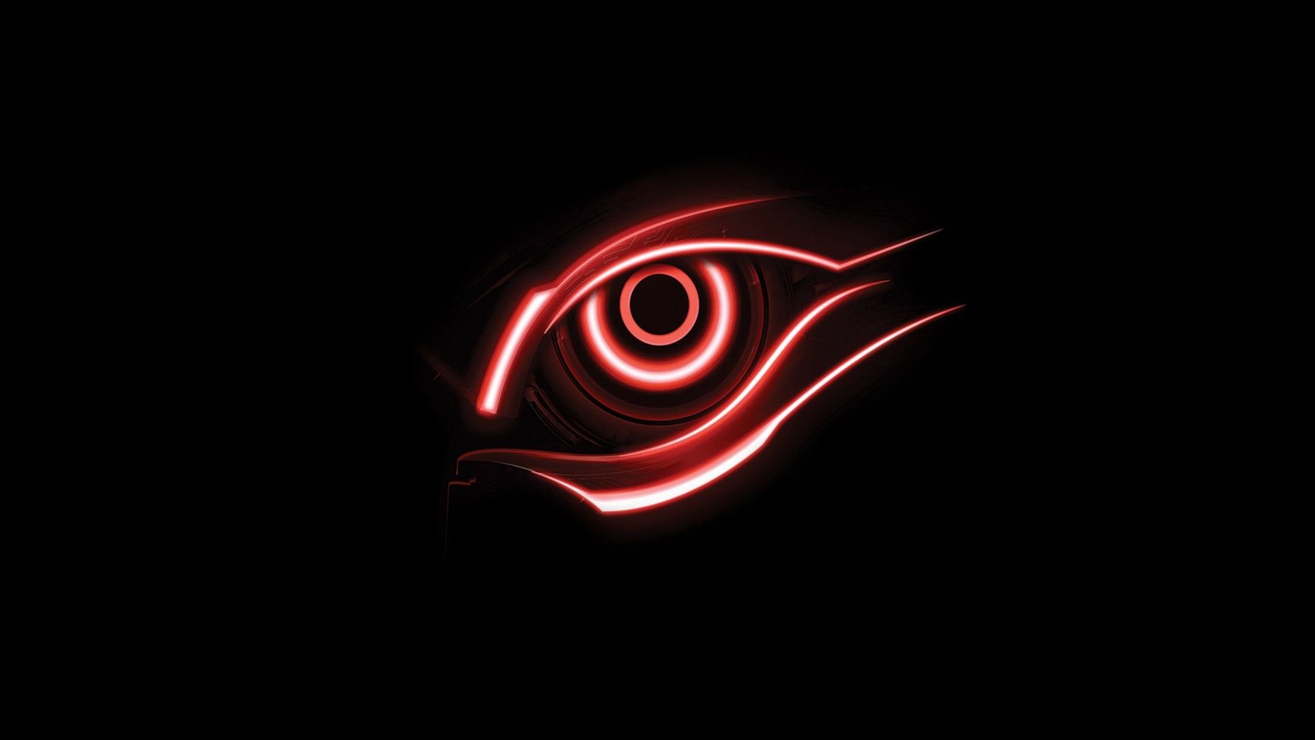 Red Pixel Eye Black Background