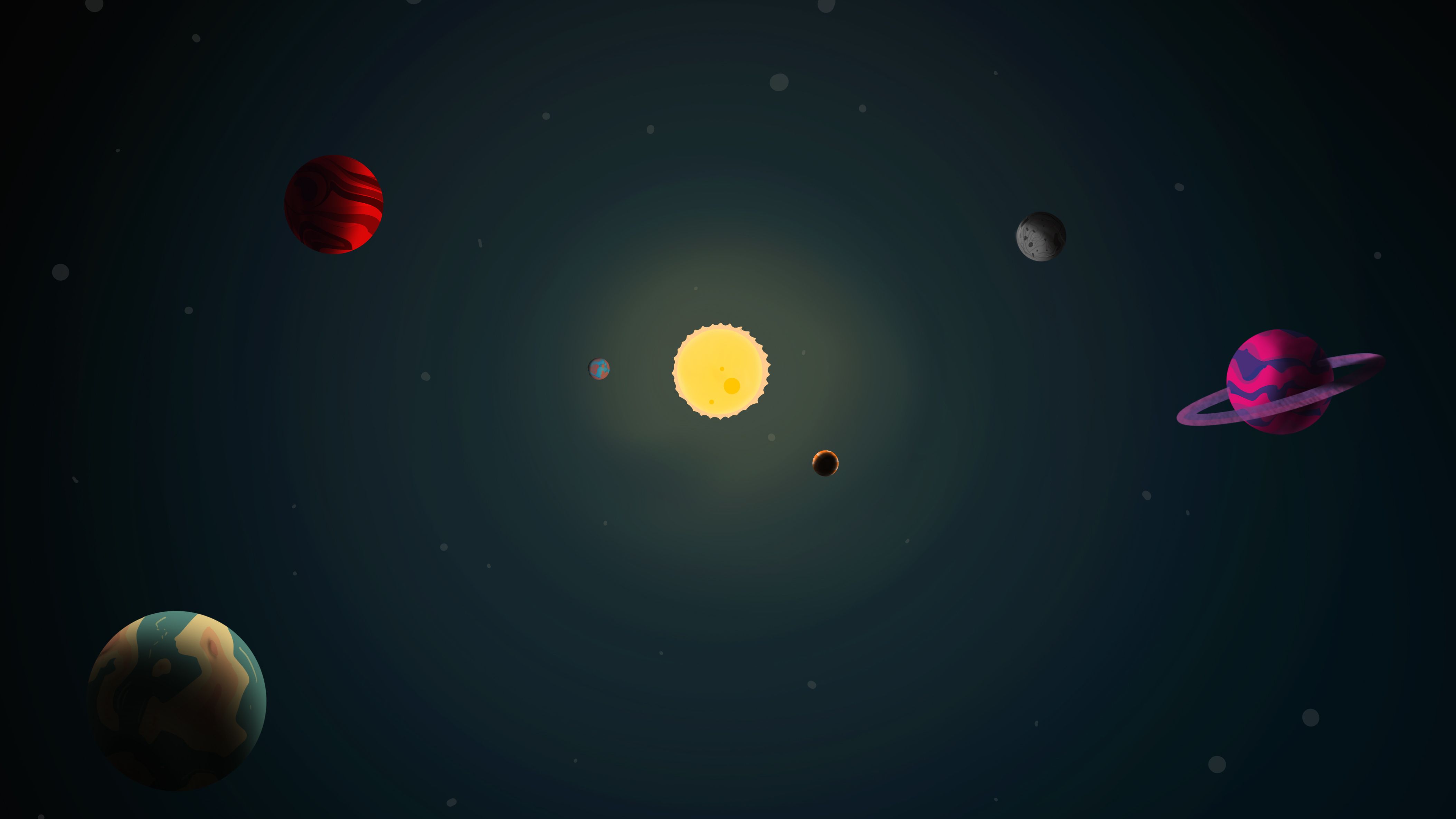 Space Planets Drawing 4k, HD Artist, 4k Wallpaper, Image, Background, Photo and Picture