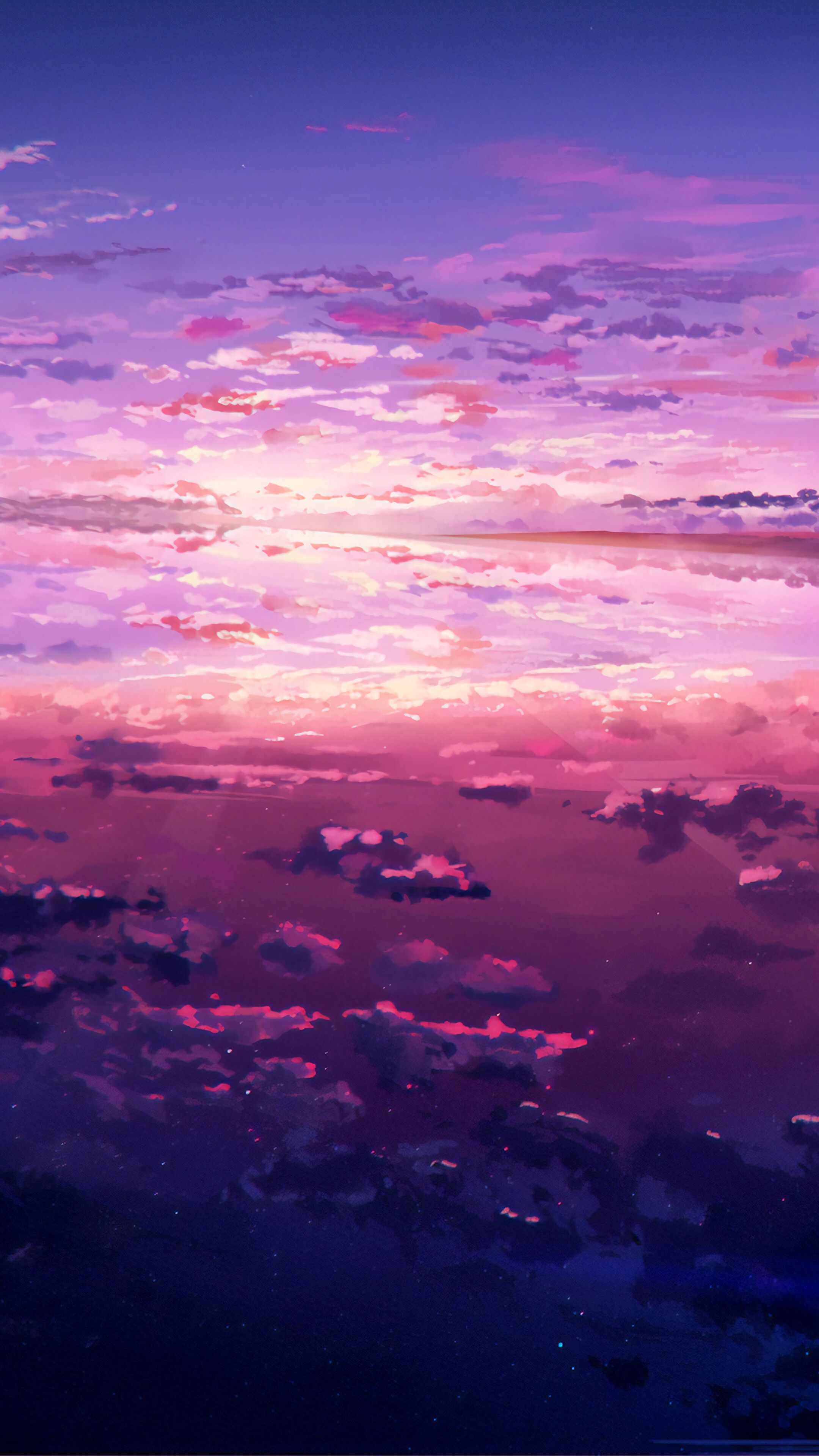 Beautiful Purple Sunset Beach Wallpaper