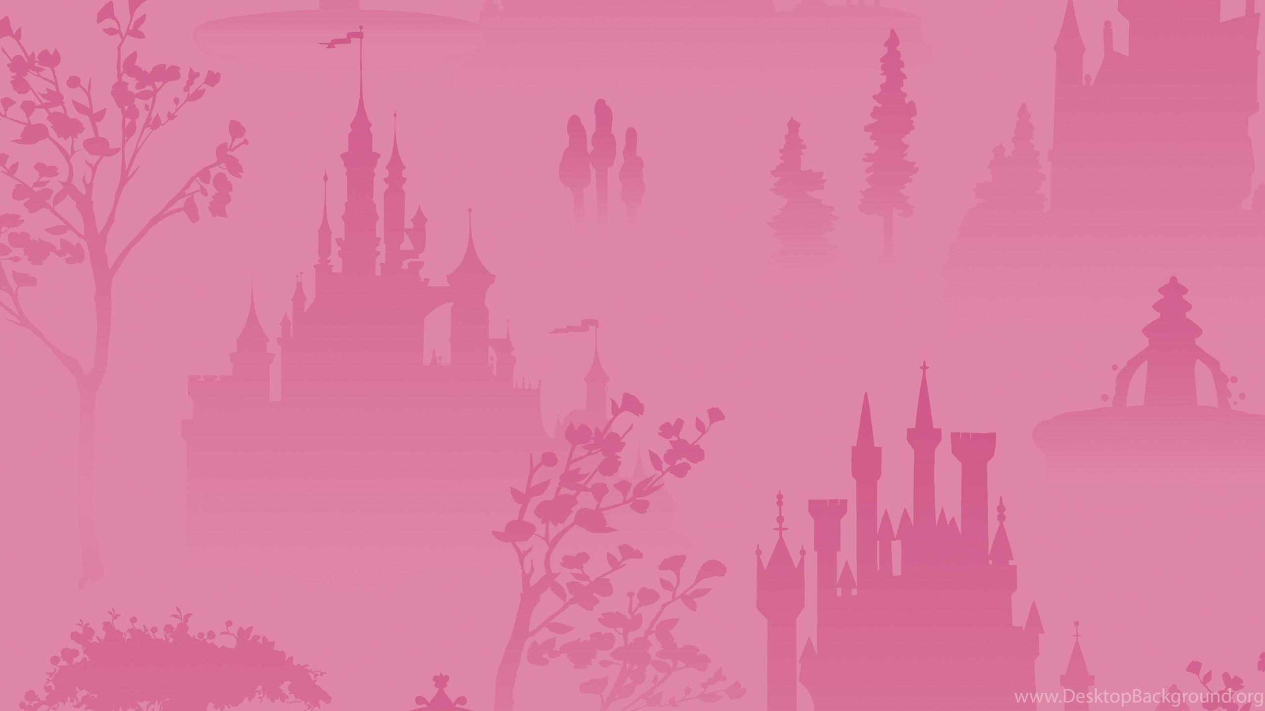 Disney Princess Pink Tonal Scenic Wallpaper InteriorDecorating Desktop Background