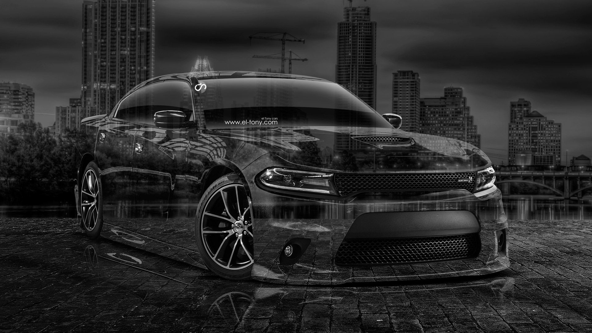 Black And White Dodge Charger