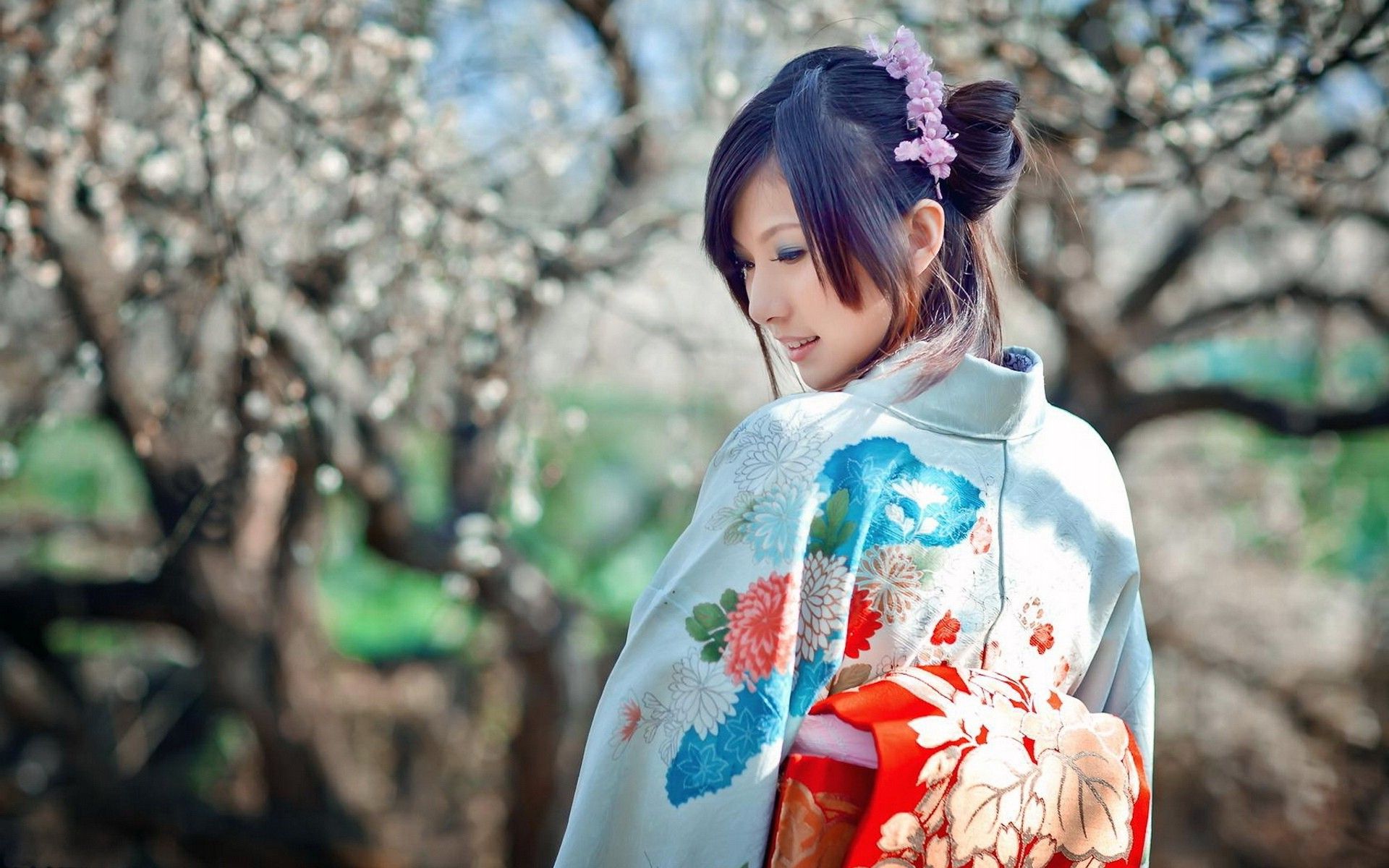 Wallpaper Beautiful Women Kimono