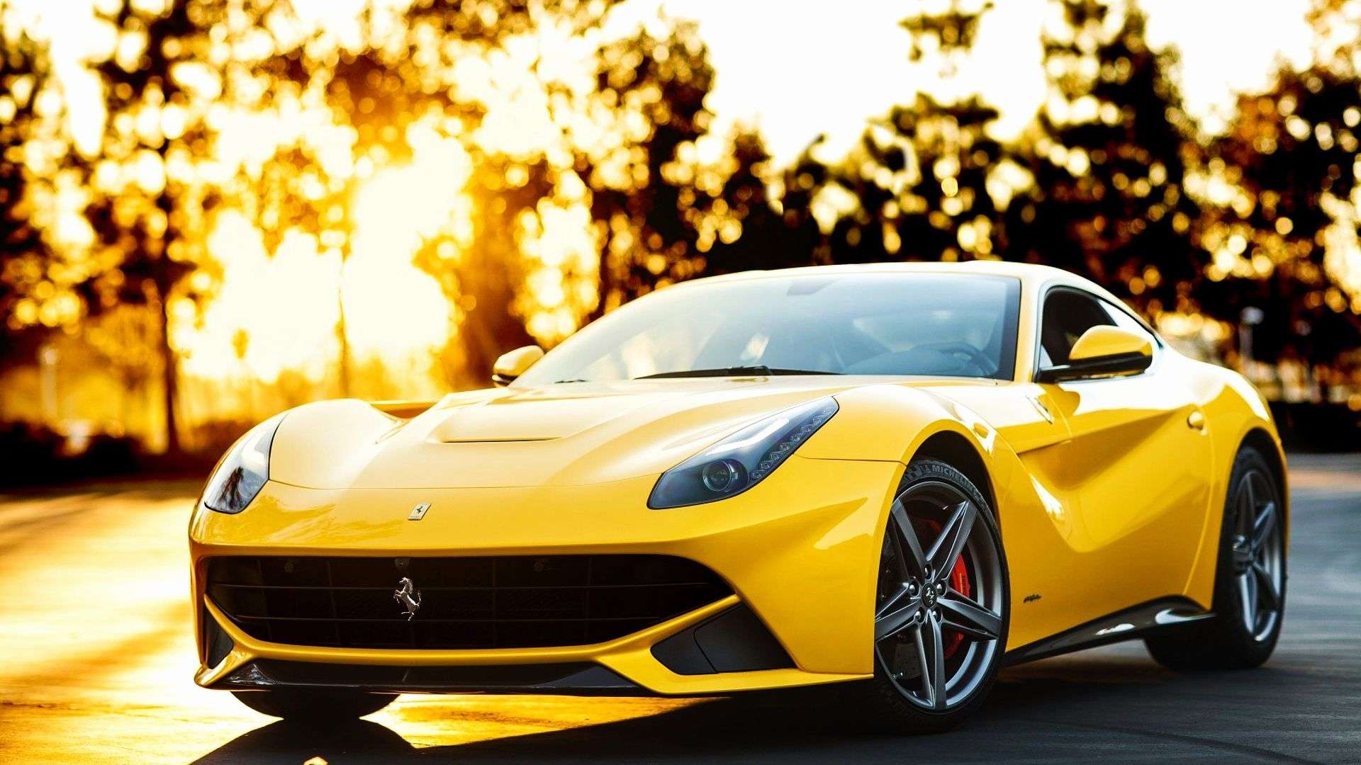Yellow Ferrari Wallpaper 4k