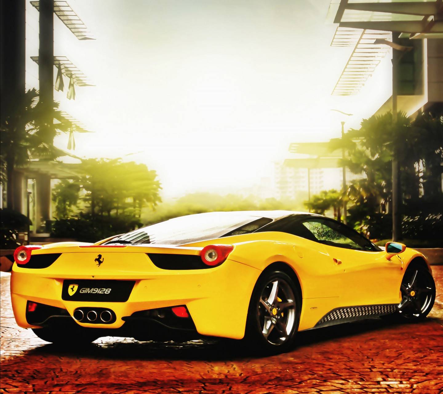 Yellow Ferrari wallpaper