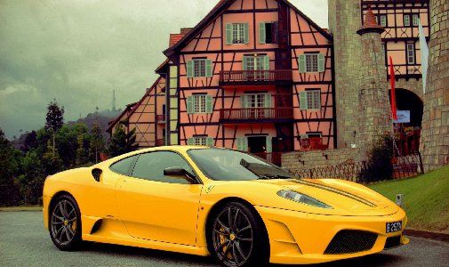 Yellow Ferrari F430 Desktop Background Wallpaper