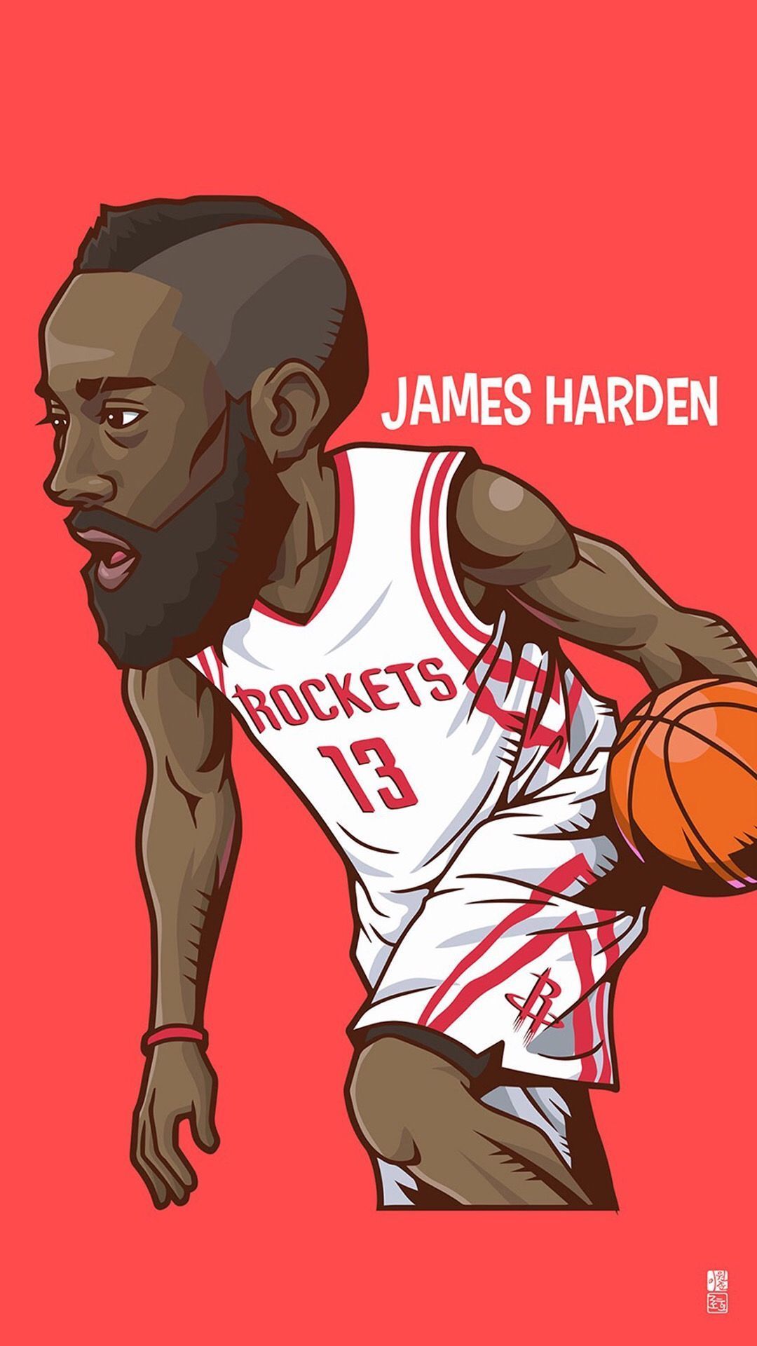 James Harden. Tap to see Collection of Famous NBA Basketball Players Cute Cartoon Wallpaper for iPho. Dibujos de basquetbol, Jugadores de baloncesto, Basquetball