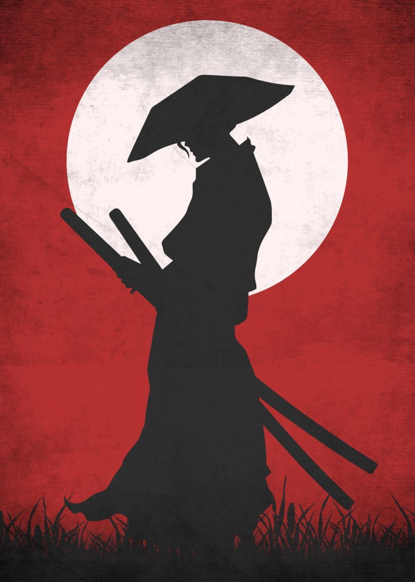 Red Samurai' Poster by Eternal Art. Displate. Samurai artwork, Japanese art, Samurai art