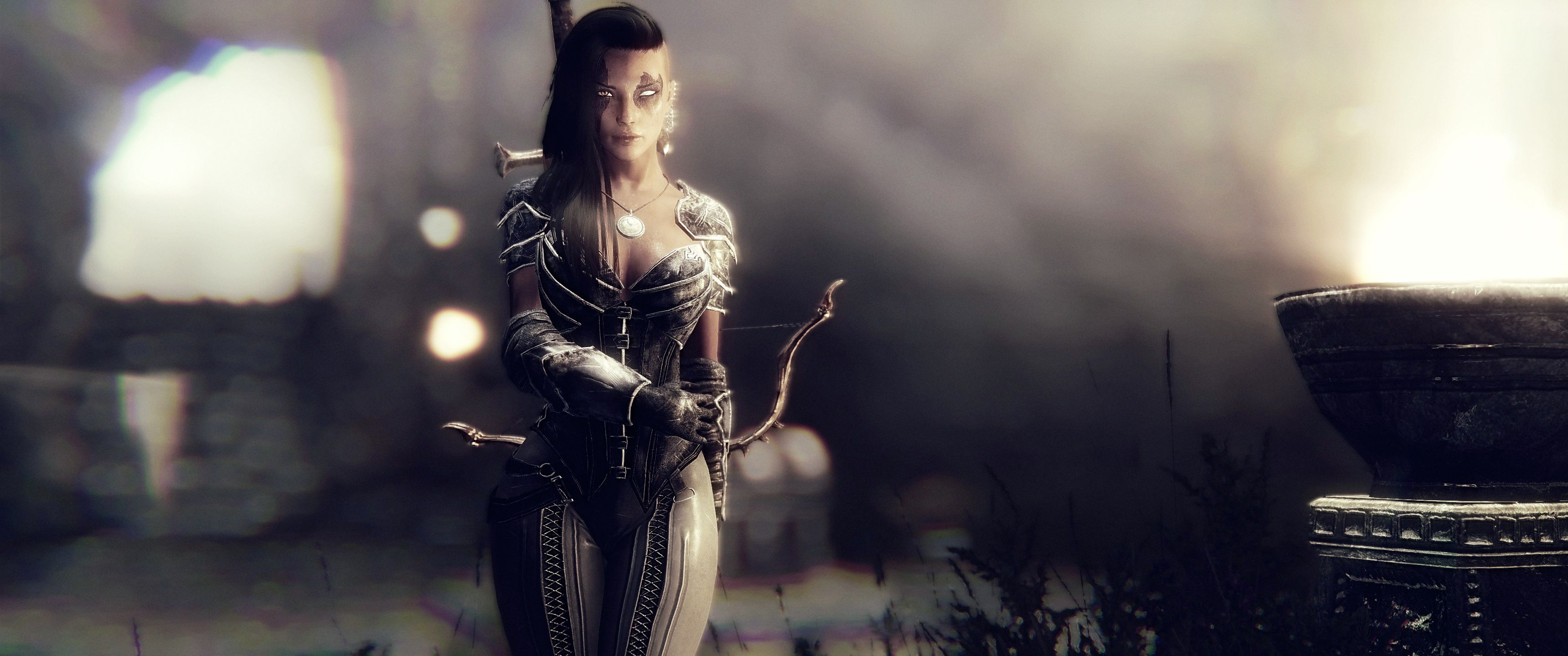 Wallpaper, sunlight, ENB, girl, darkness, videogames, skyrim, computer wallpaper, screenshots, modding, pcgaming, snapdragon, tetrodoxin, elderscrolls, mods, snapdragonenb, elderscrollsv 3440x1440