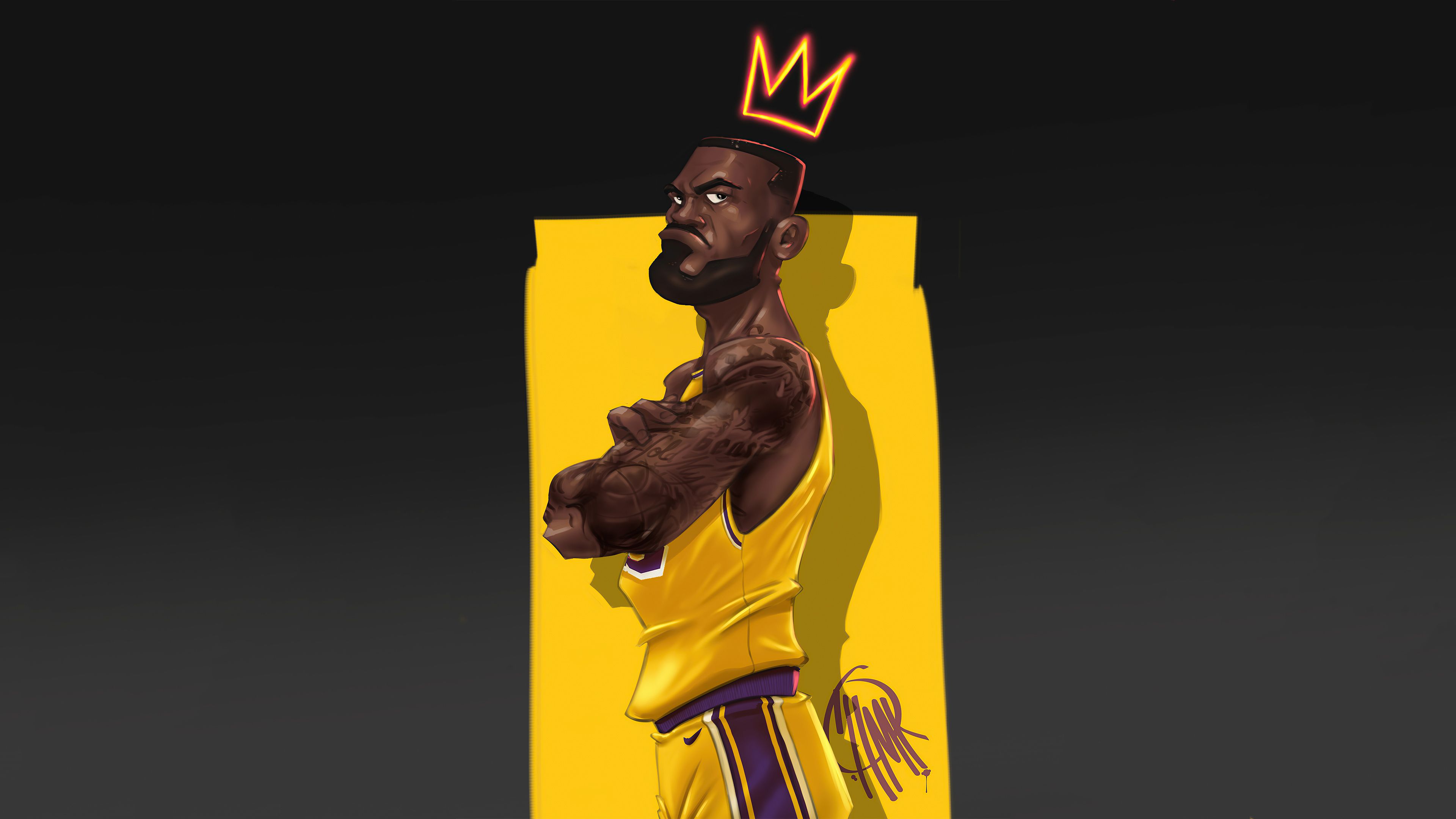 LeBron James Is In Yellow Sports Dress Having Crown On Head Basketball 4K HD Sports Wallpaper