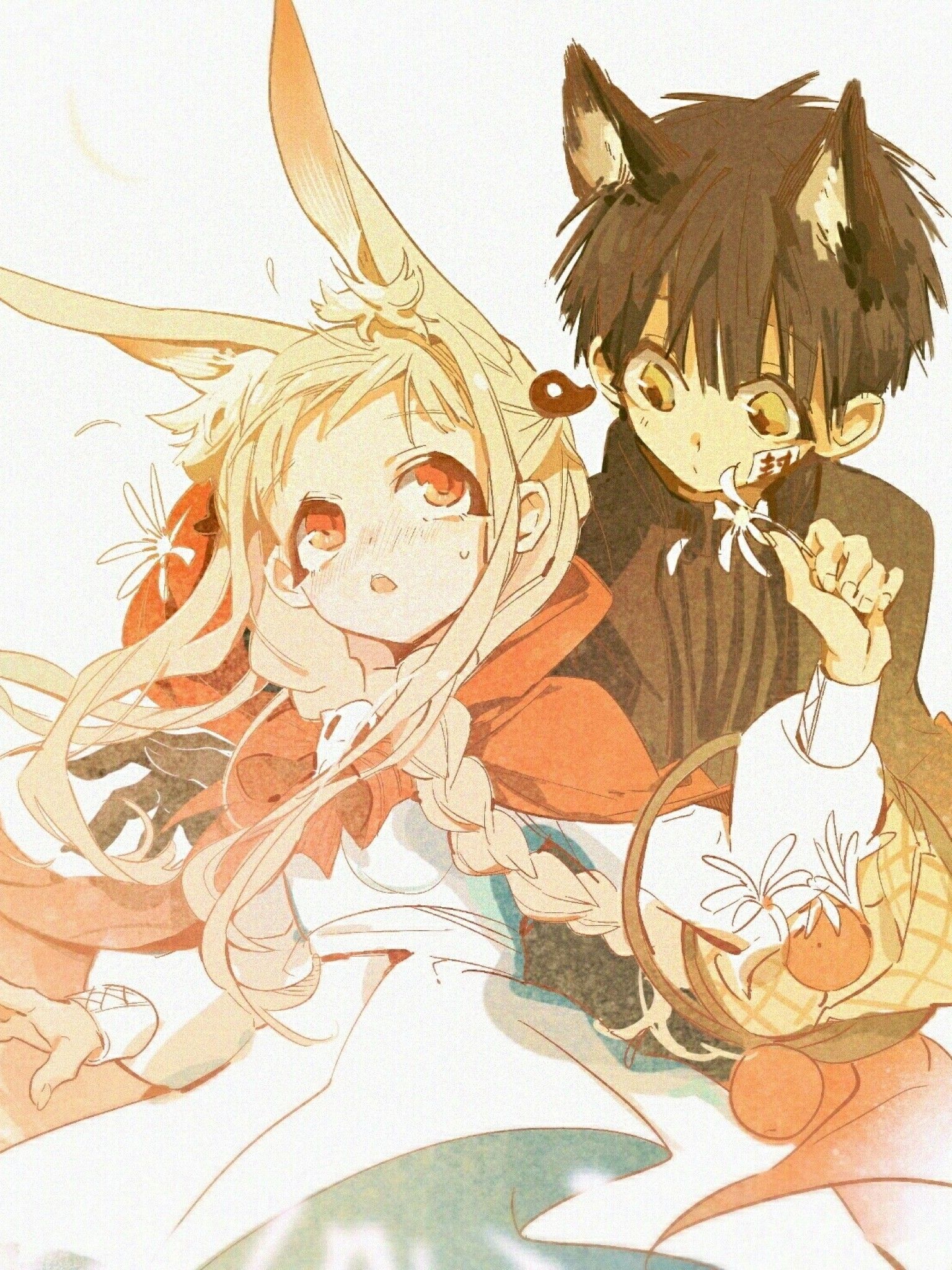 Download 1536x2048 Hanako Kun X Yashiro Nene, Jibaku Shounen Hanako Kun, Anime Couple Wallpaper For Apple IPad Mini, Apple IPad 3, 4