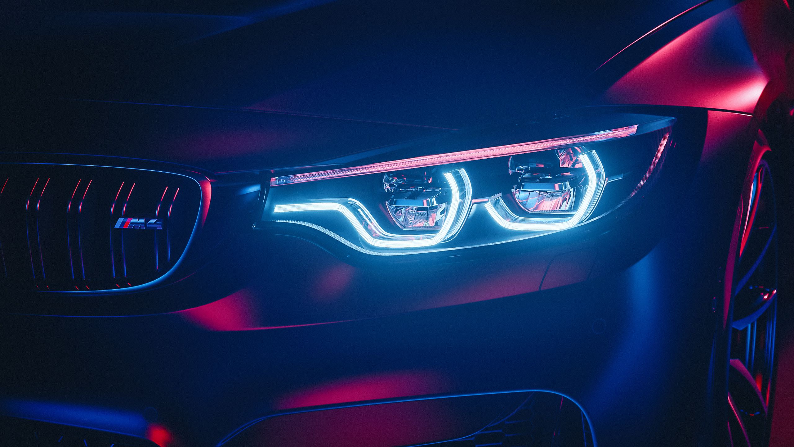 BMW M4 LED Headlights Wallpaper. HD Car Wallpaper