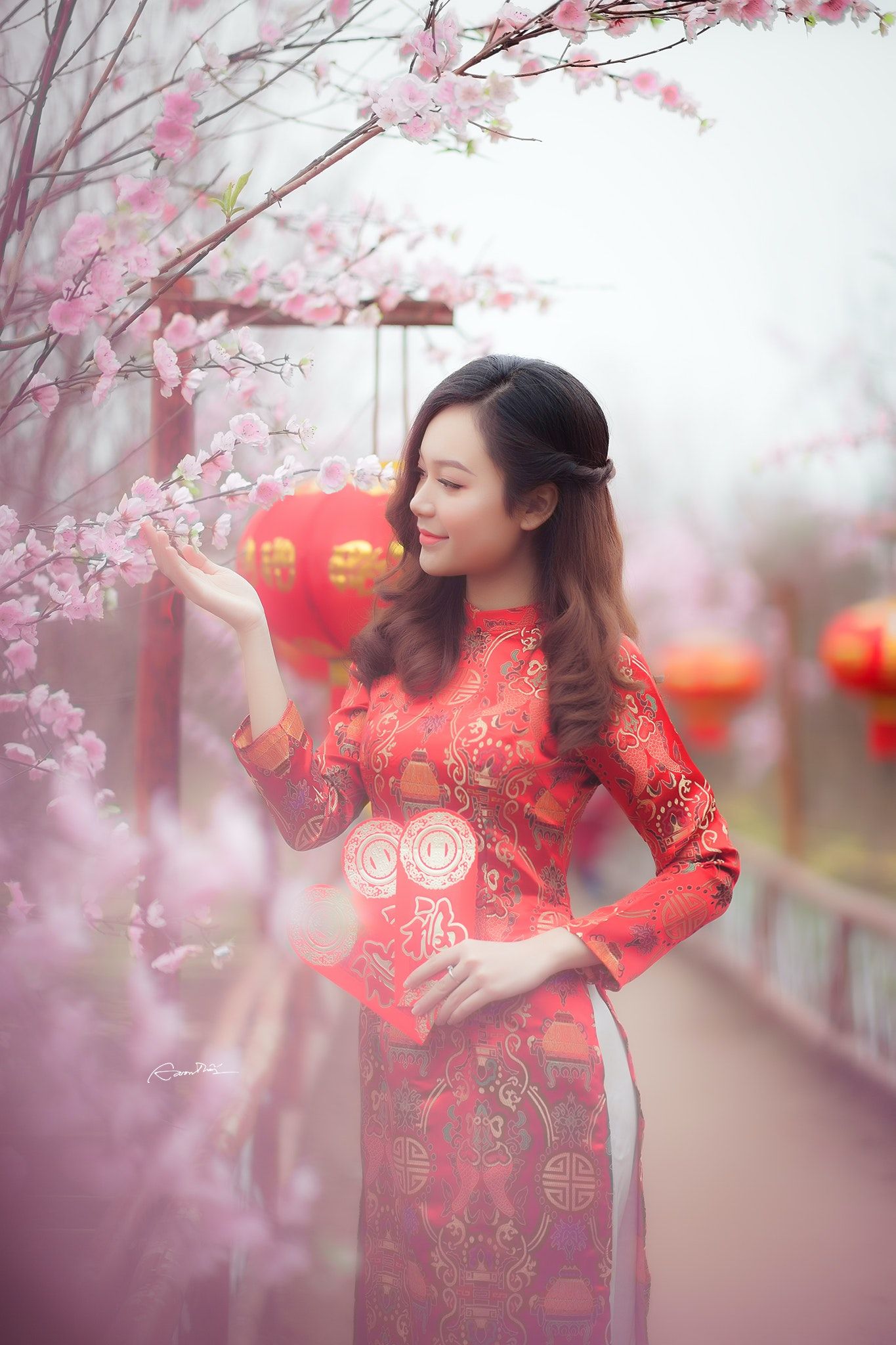 Woman Wearing Red Chinese Traditional Dress · Free