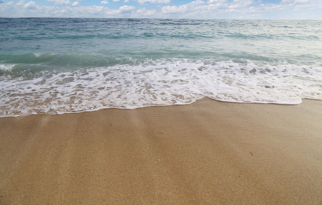 Wallpaper sand, sea, beach, waves, beach, sea, sand image for desktop, section природа