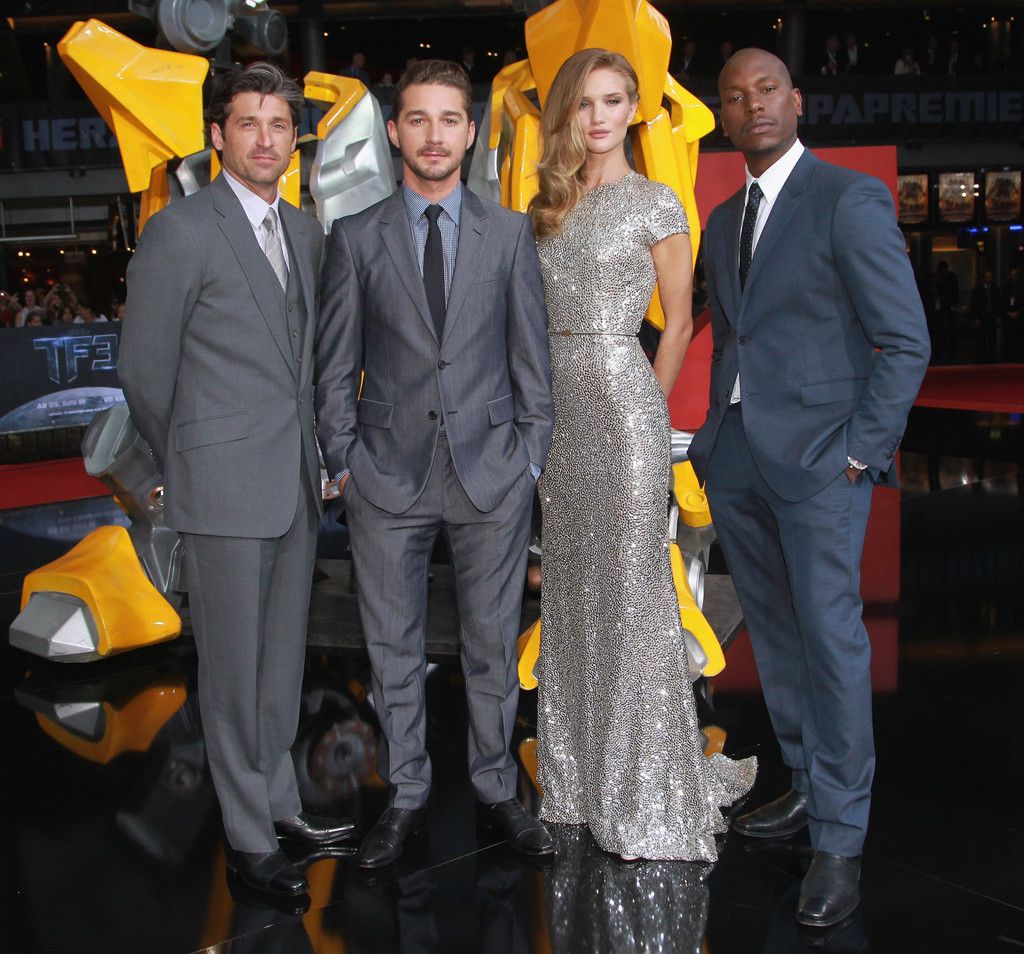 Shia LaBeouf, Tyrese Gibson, Michael Bay, Rosie Huntington Whiteley LaBeouf And Tyrese Gibson Photo